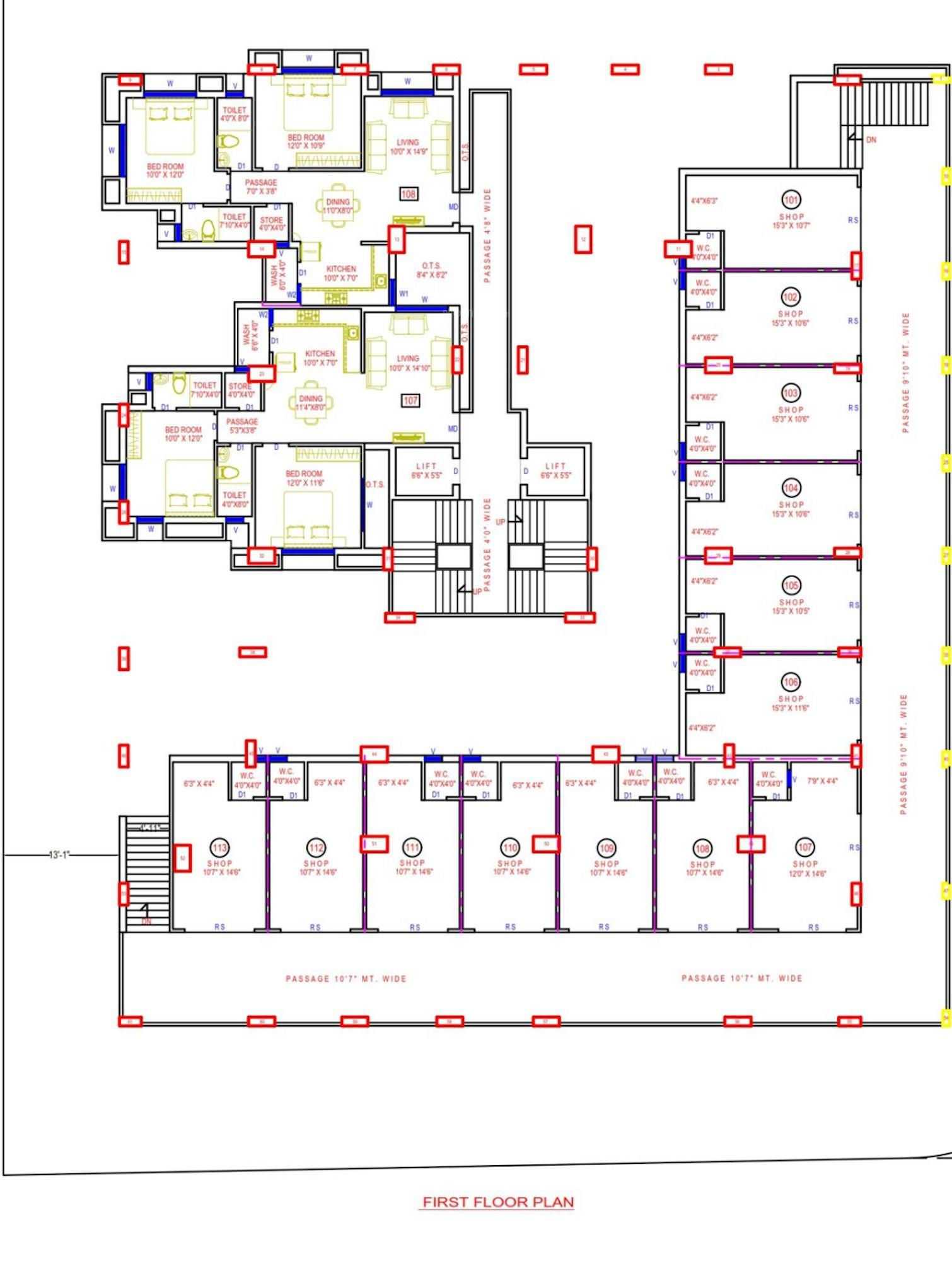 simandhar-wings Simandhar Wings Cluster Plan For 1st Floor