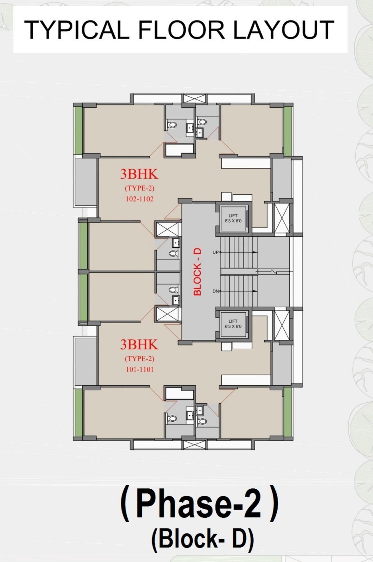 karnavati-riverside-block-d Karnavati Riverside Block D Cluster Plan from 1st to 11th Floor