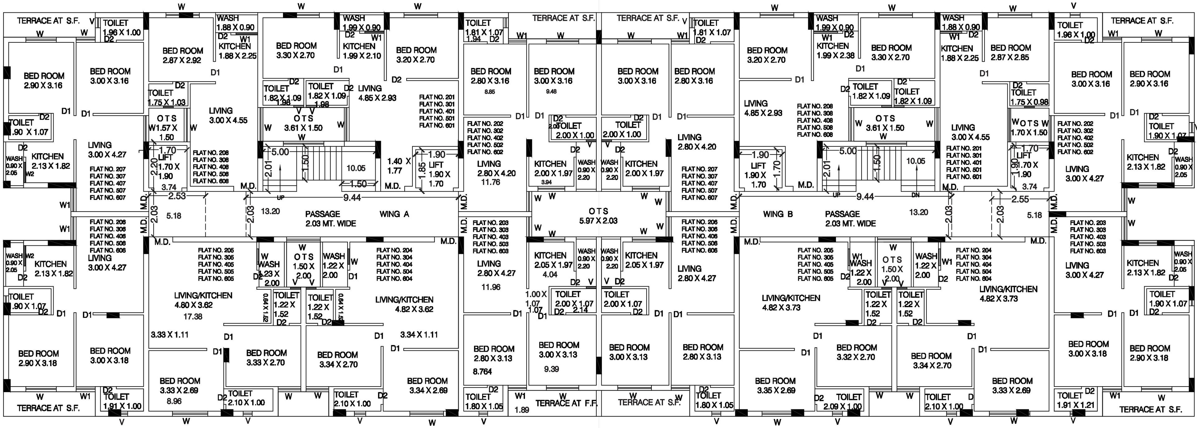 maa-complex Block A,B Cluster Plan From 2nd To 6th Floor