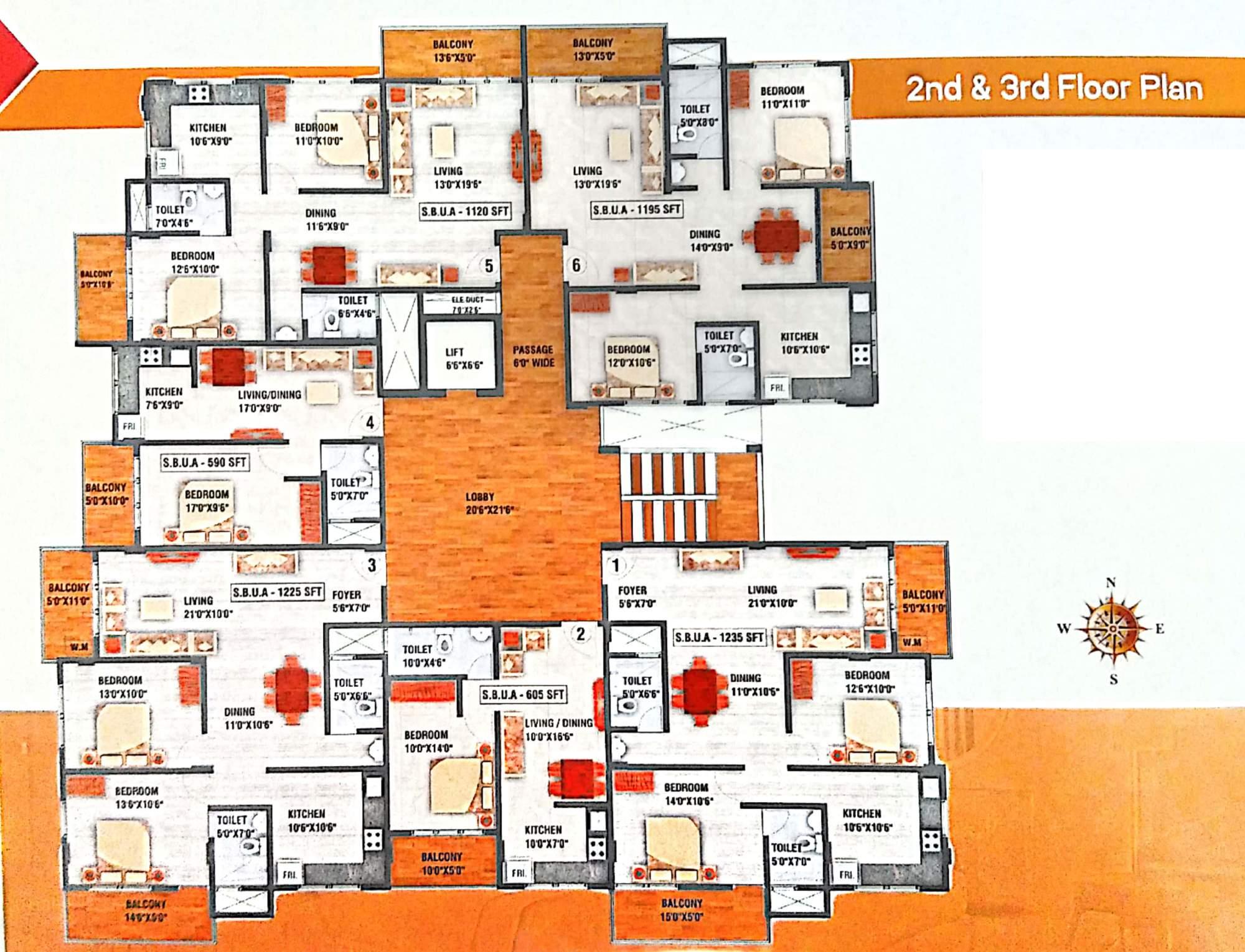 residency 4 Cluster Plan from 2nd to 3rd Floor