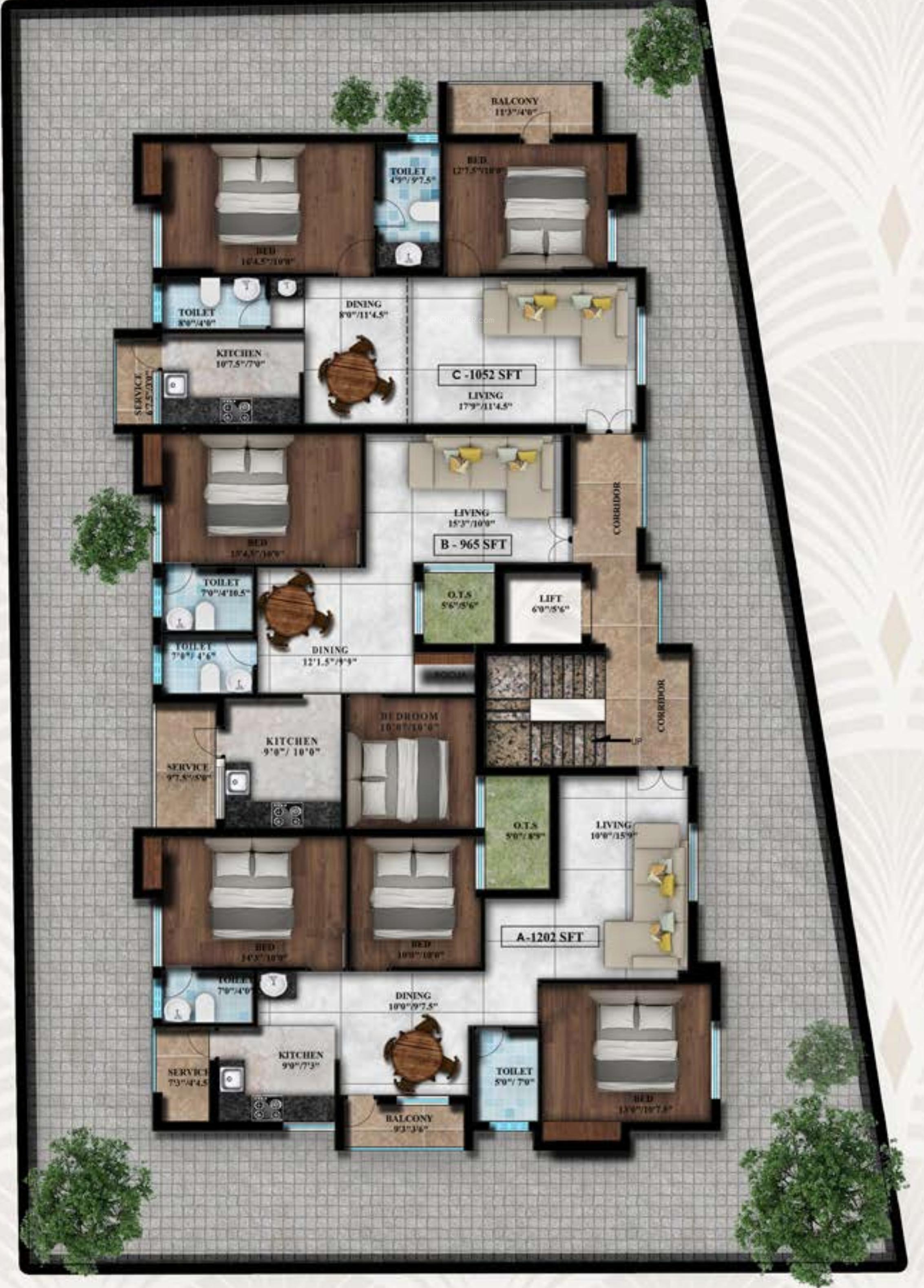 ayush Navaneethas Ayush Cluster Plan from 1st to 5th Floor