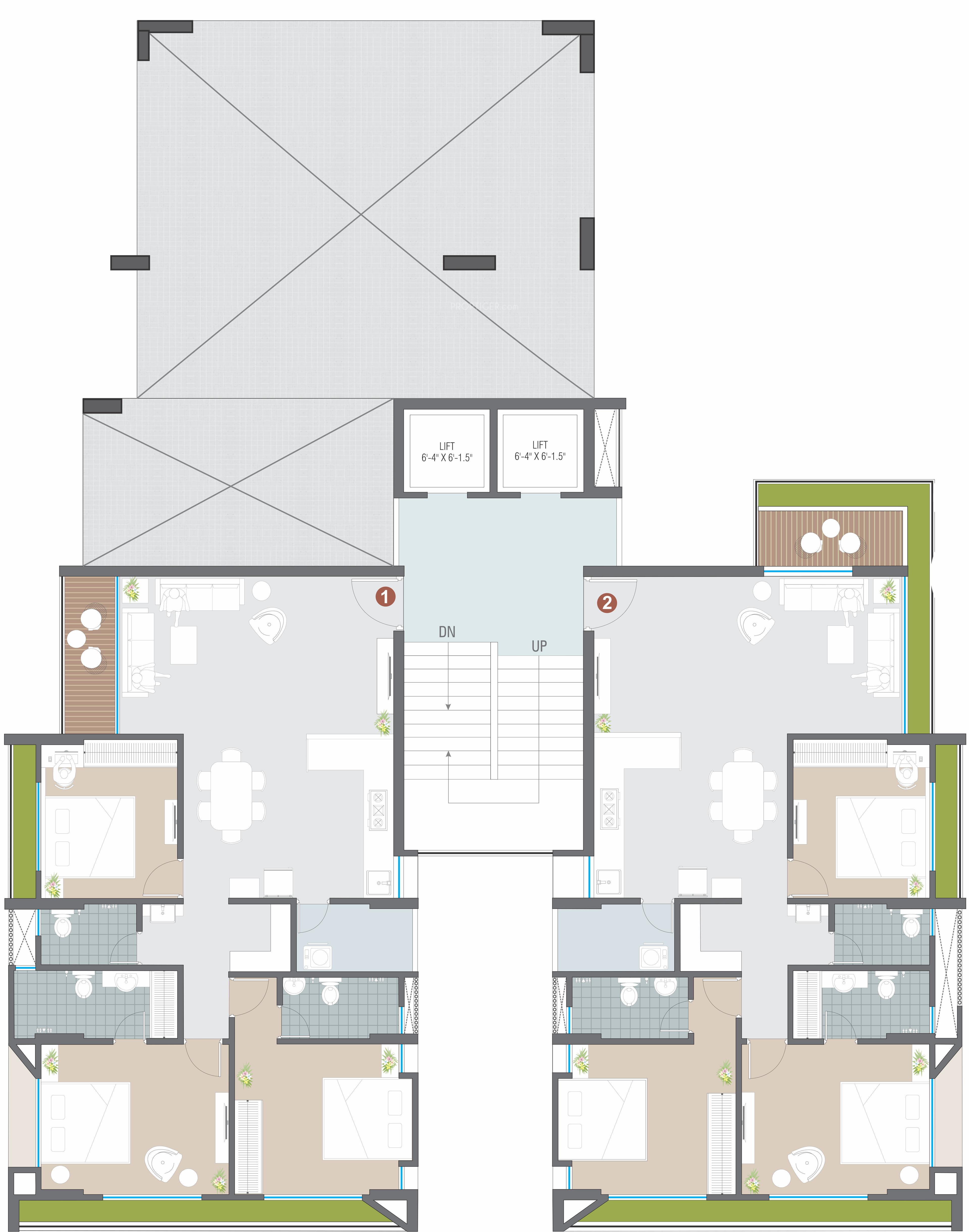 sangath-homes A Cluster Plan For 1st Floor