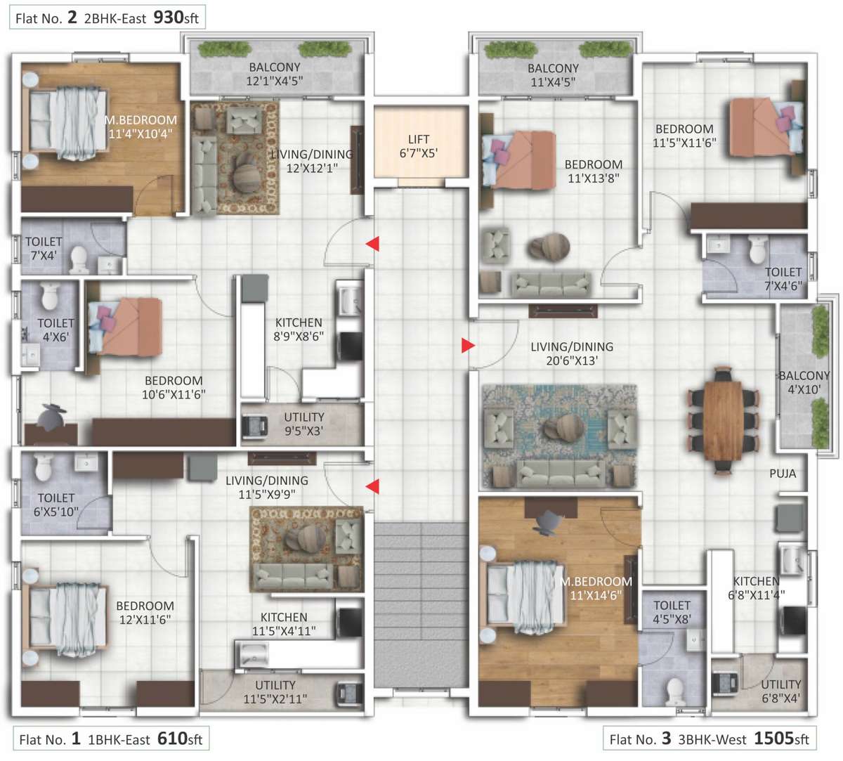 bondada-park-edge-block-a Bondada Park Edge Block A Cluster Plan For Typical