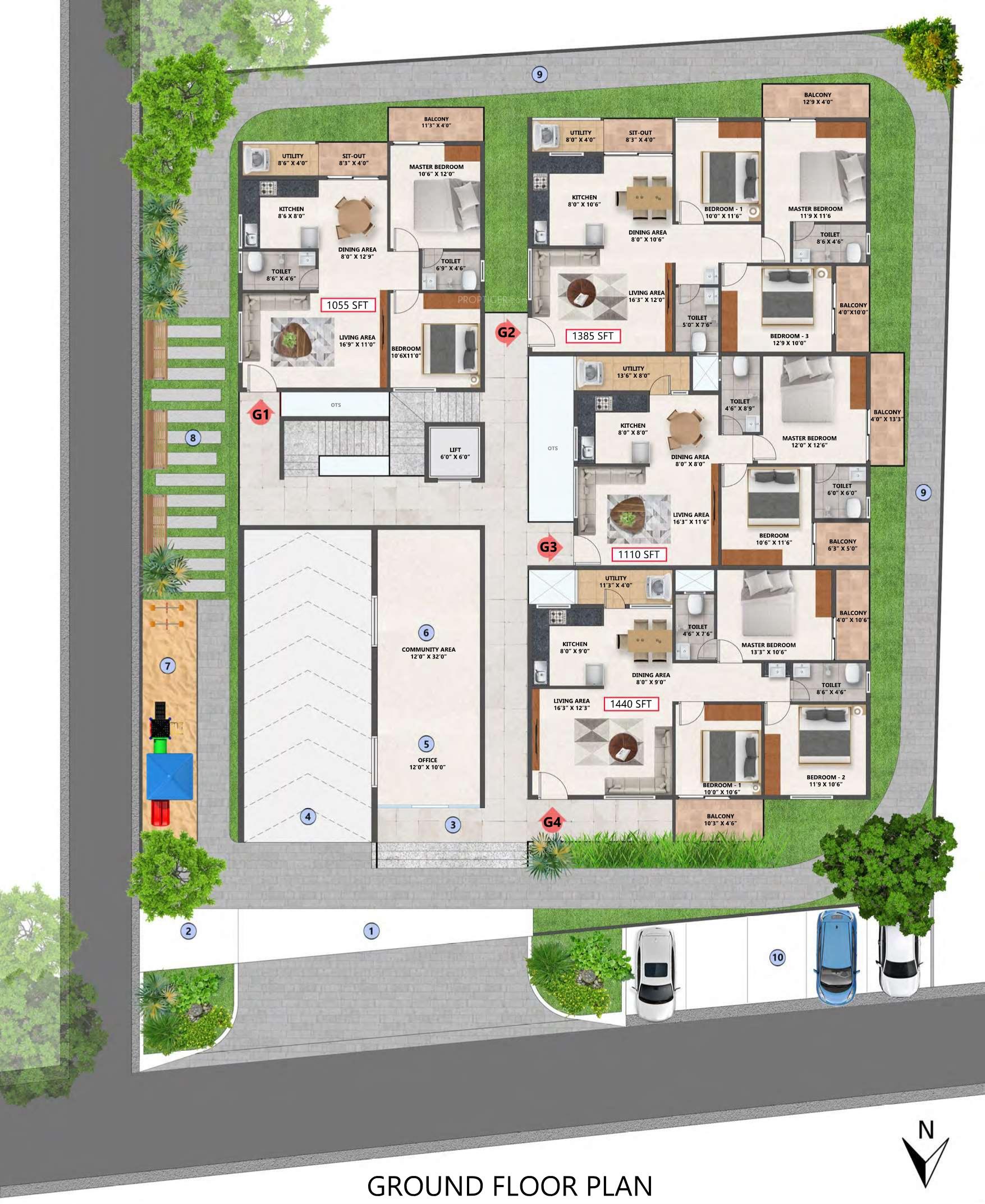gokulam Cluster Plan for ground Floor