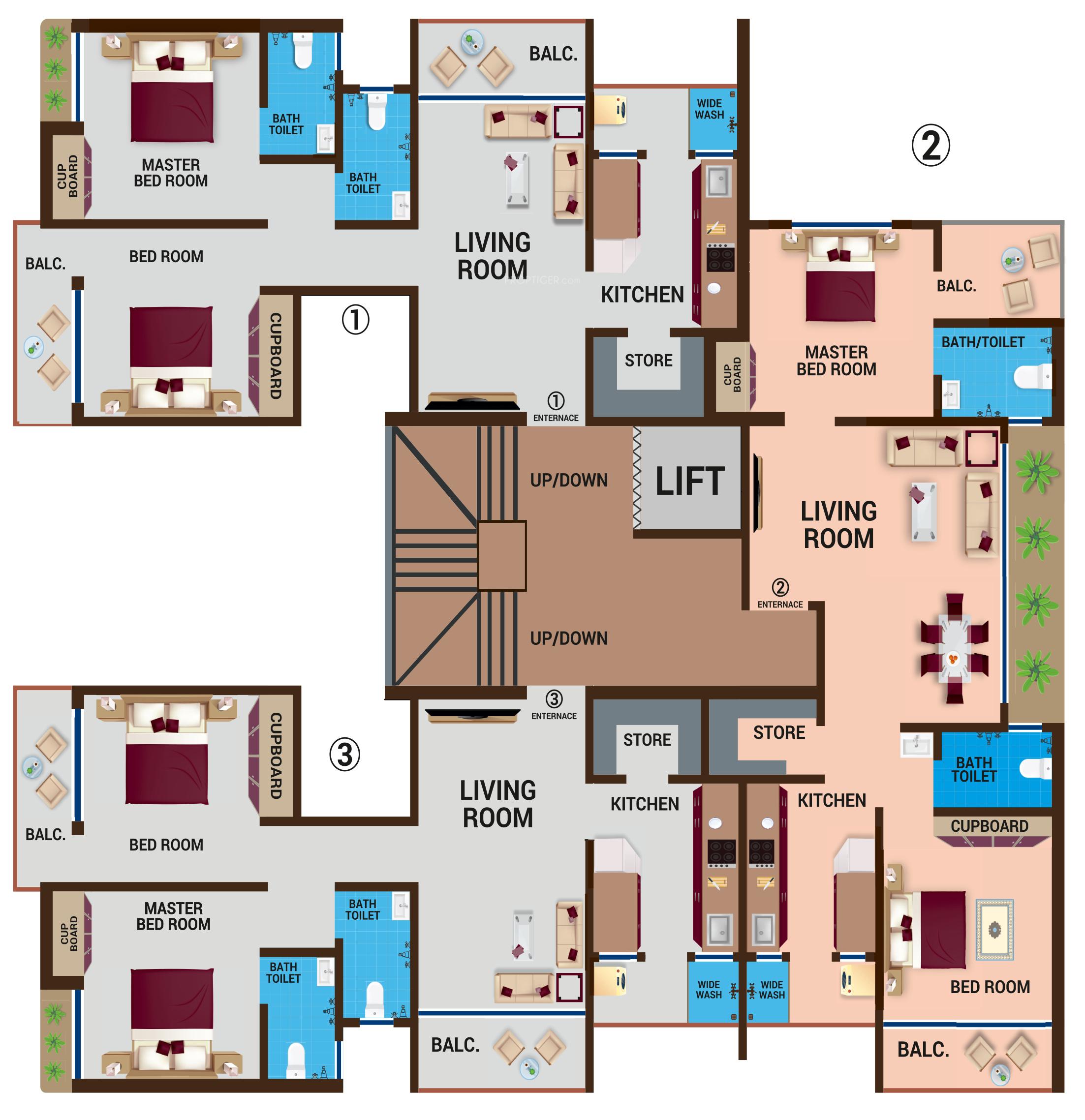 sumangal-appartment Cluster Plan