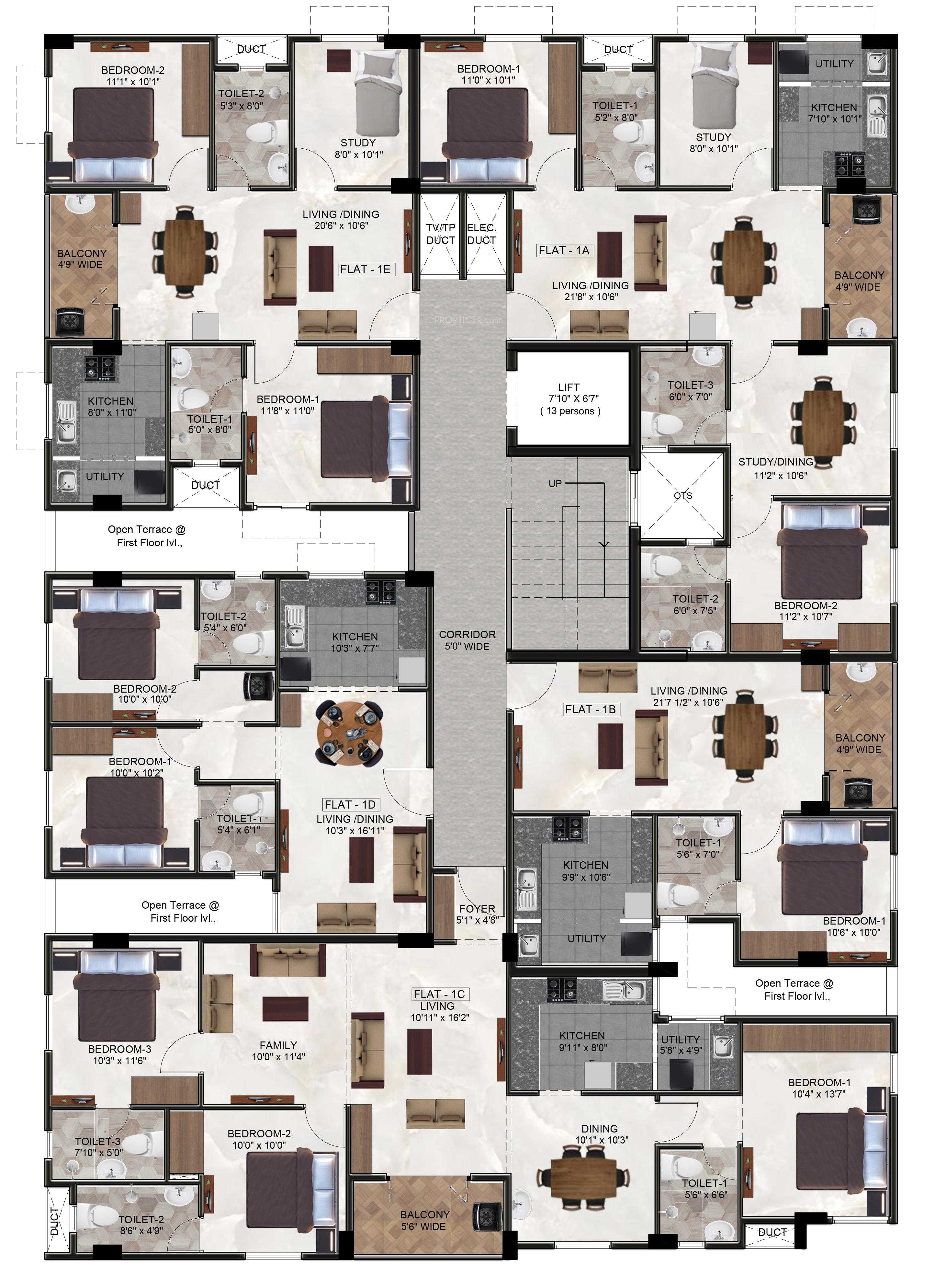 sastha Ramaniyam Sastha Cluster Plan for 1st Floor