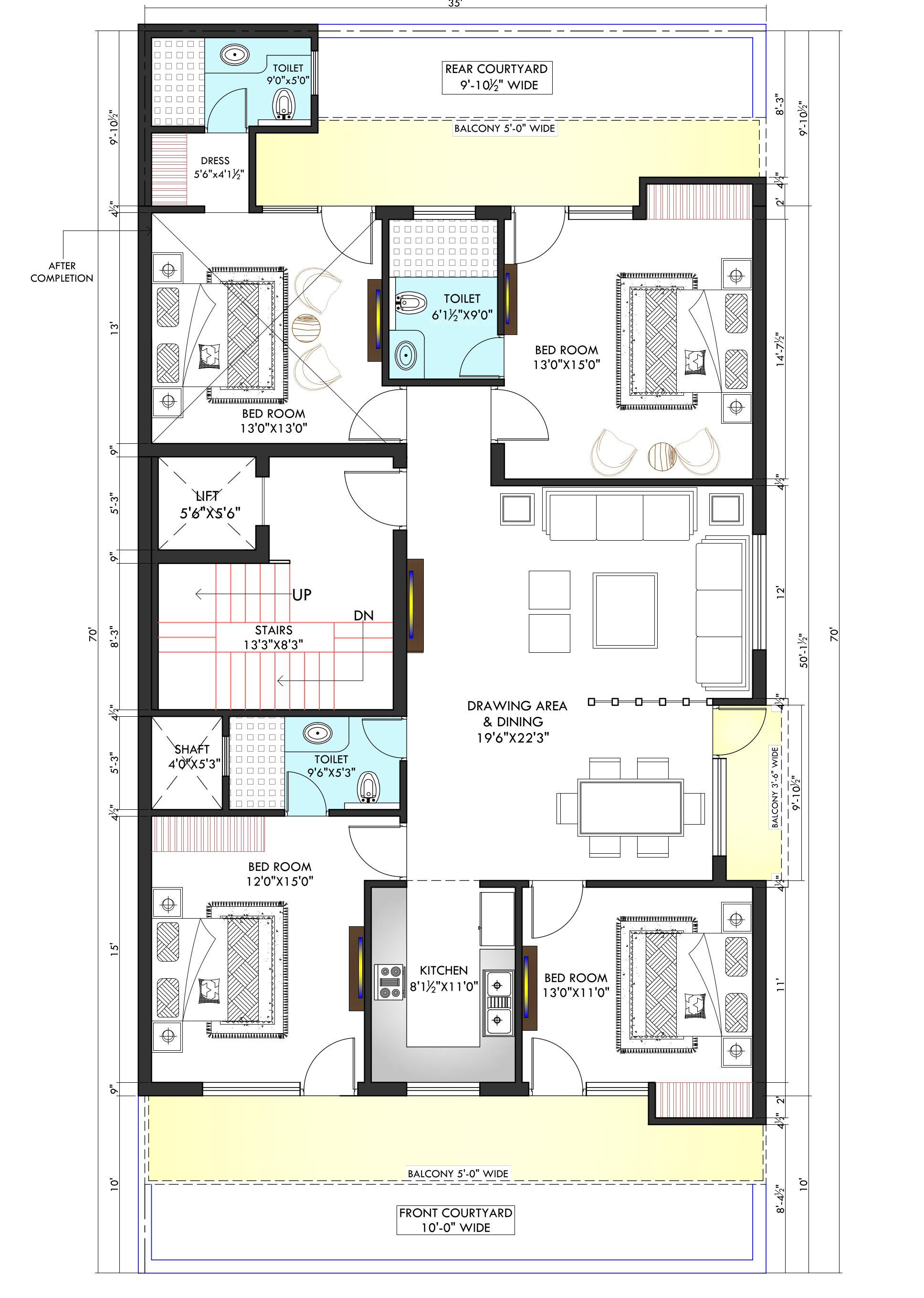 orchid-homes Orchid Homes Cluster Plan For Typical Floor