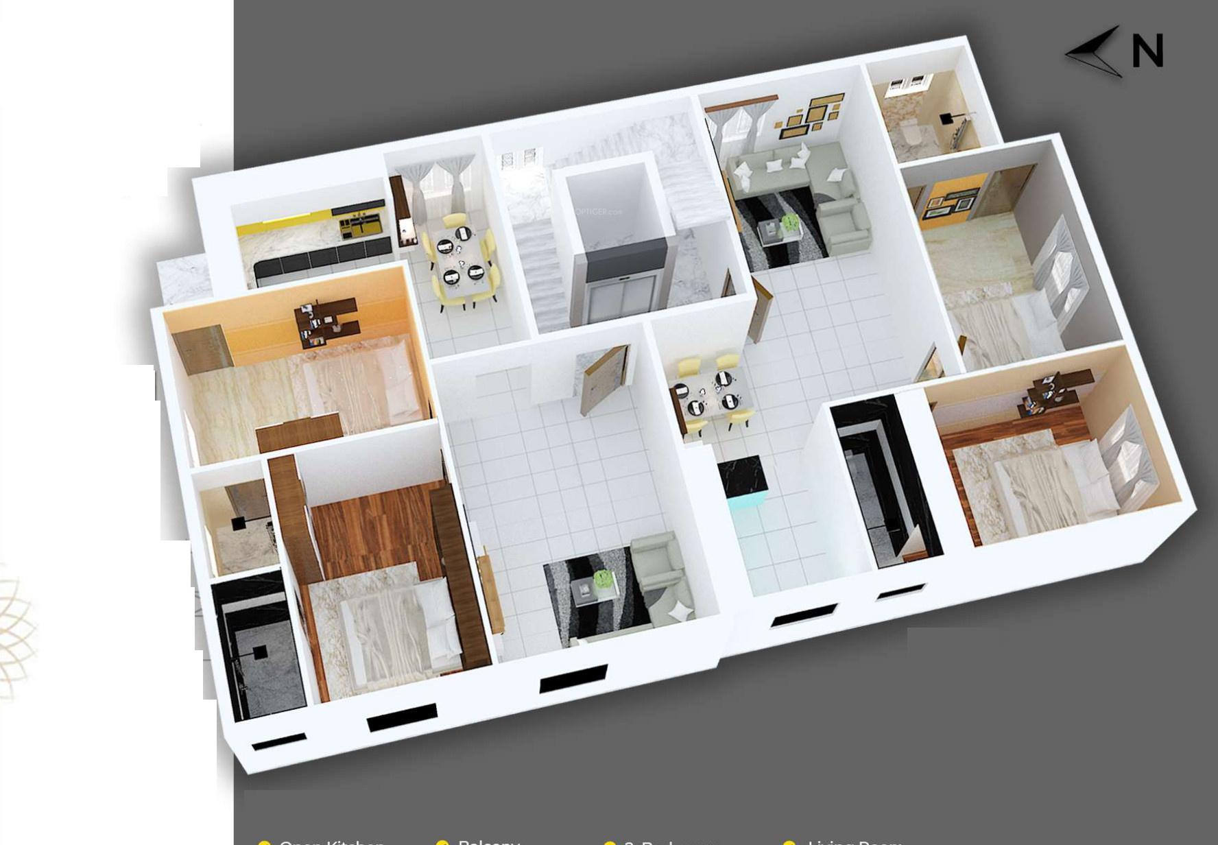 pearl-apartments Pearl Apartments Cluster Plan from 1st to 3rd Floor