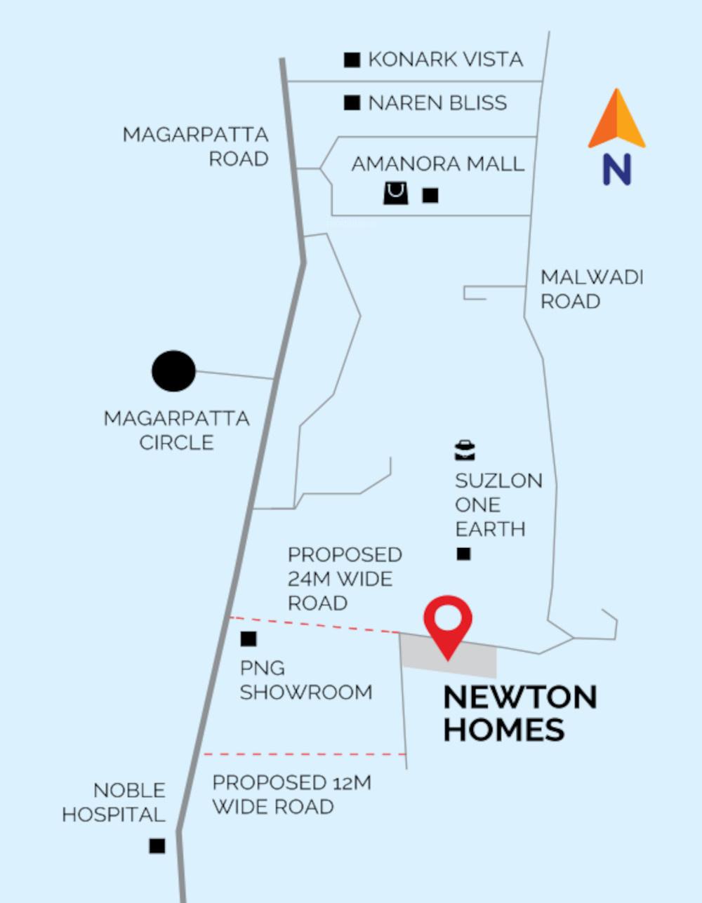 newton-homes-hadapsar-near-runwal-seagull-phase-i Location Plan