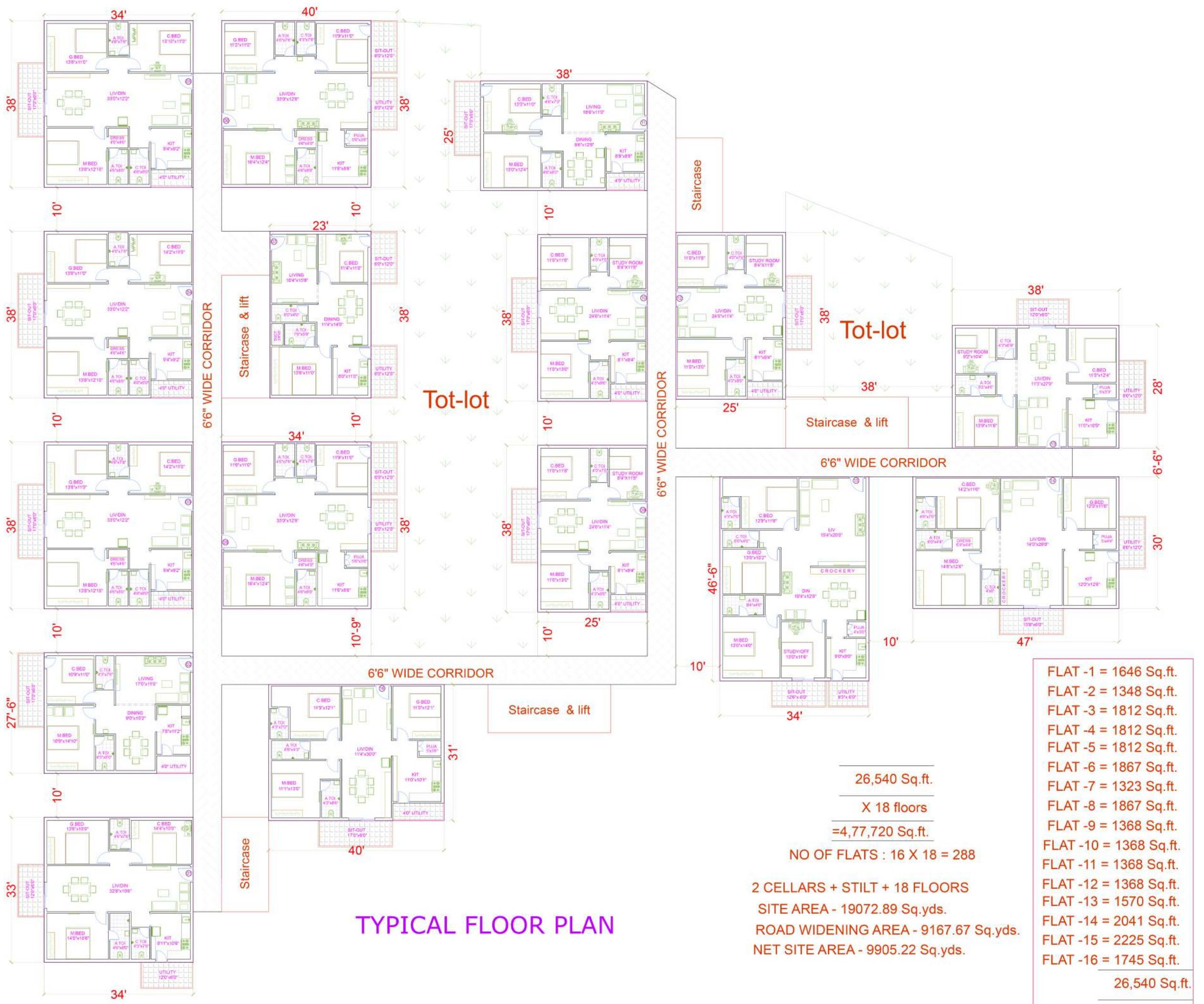 the-garden-view-apartments The Garden View Apartments Typical Cluster Plan