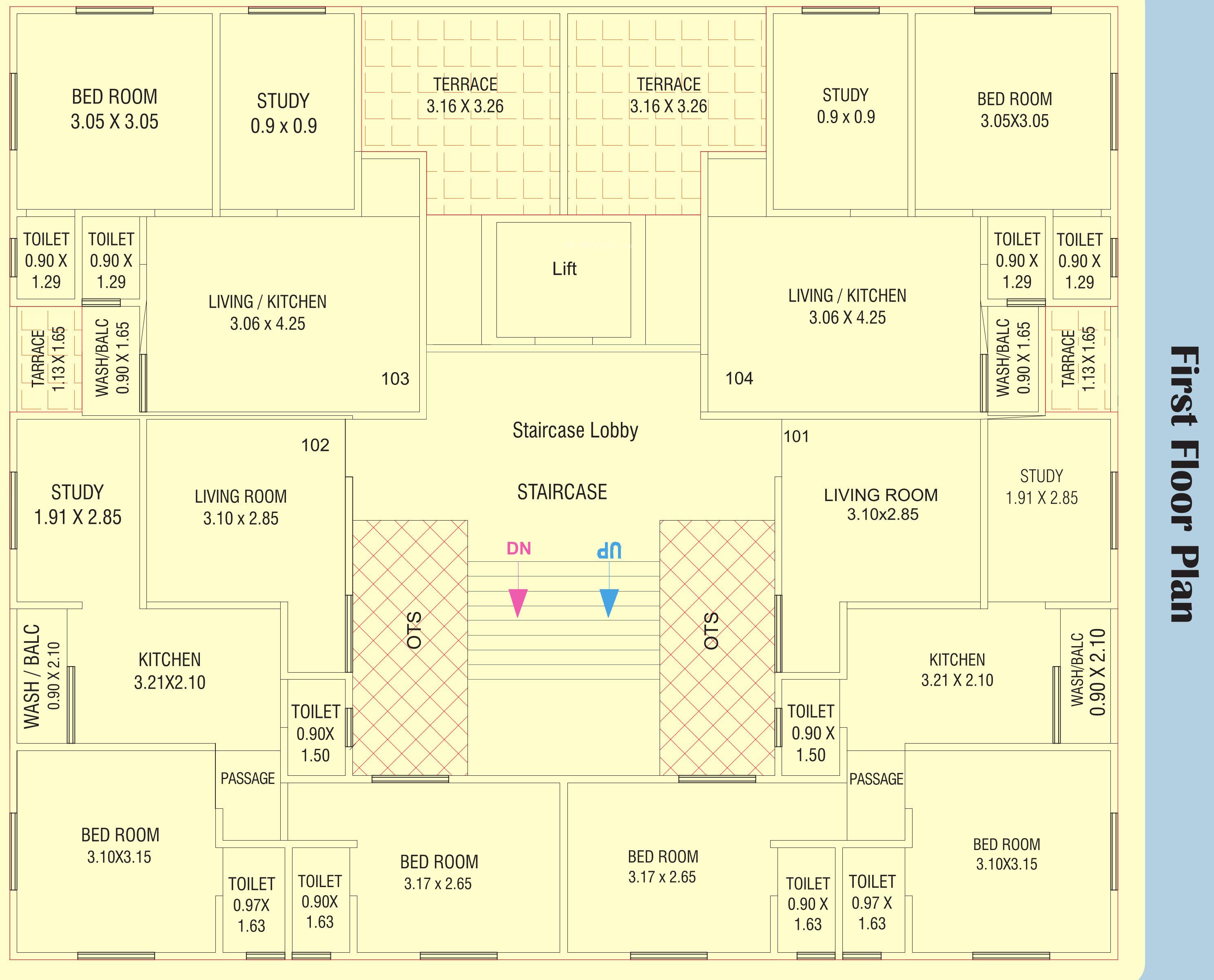 residency Rudraksh Residency Cluster Plan For 1st Floor