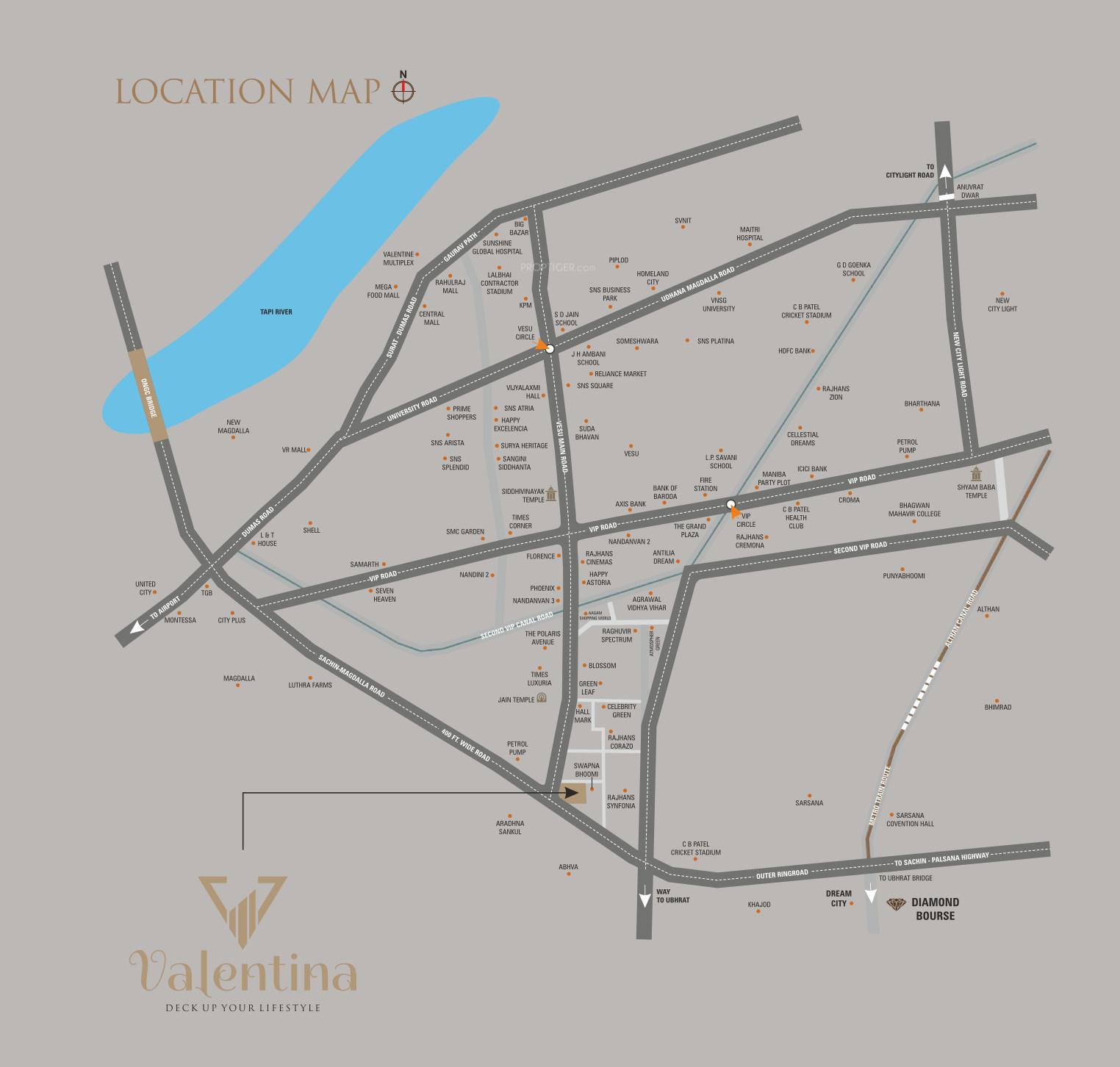 valentina Location Plan