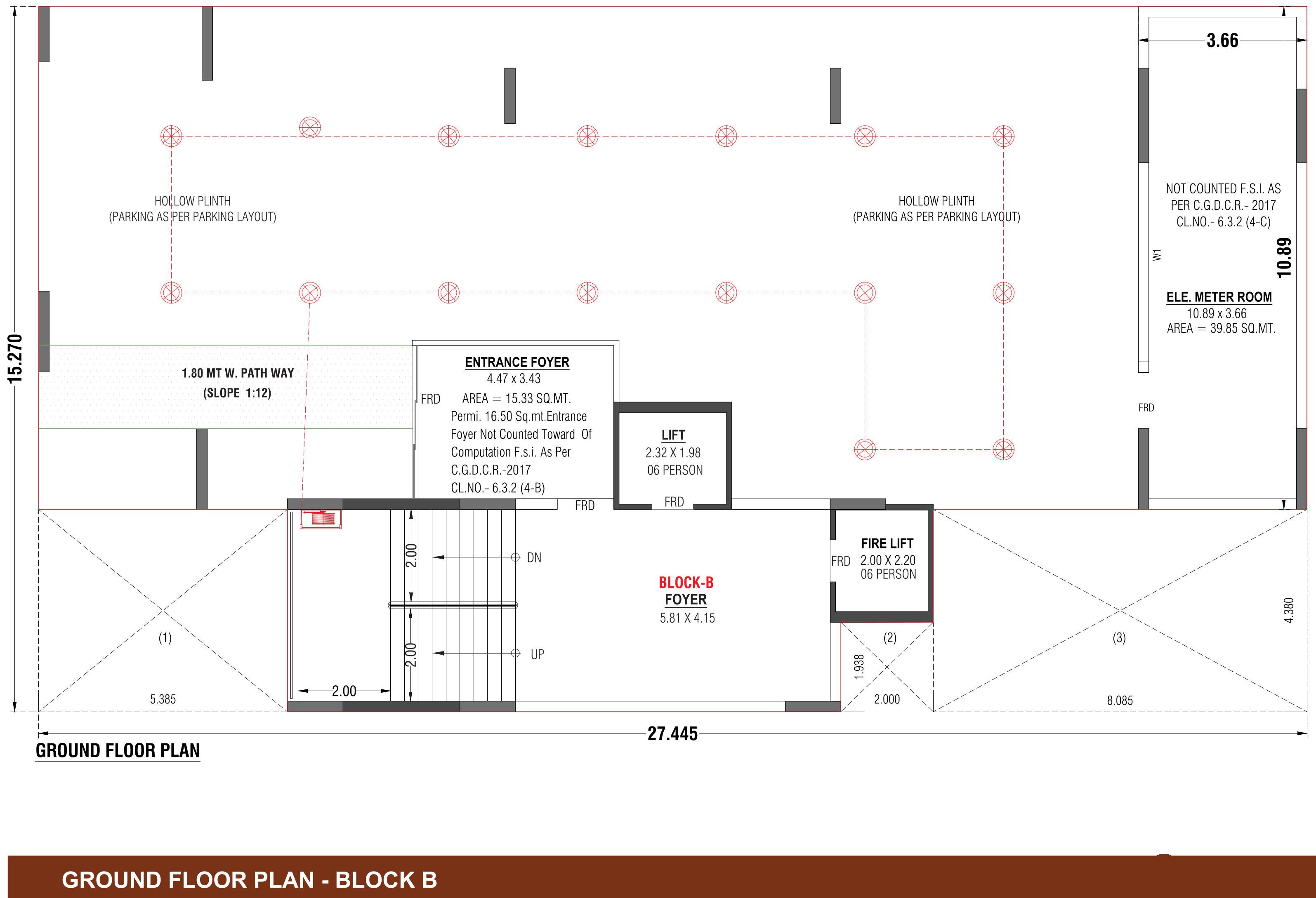aura Block - B Cluster Plan For Ground Floor