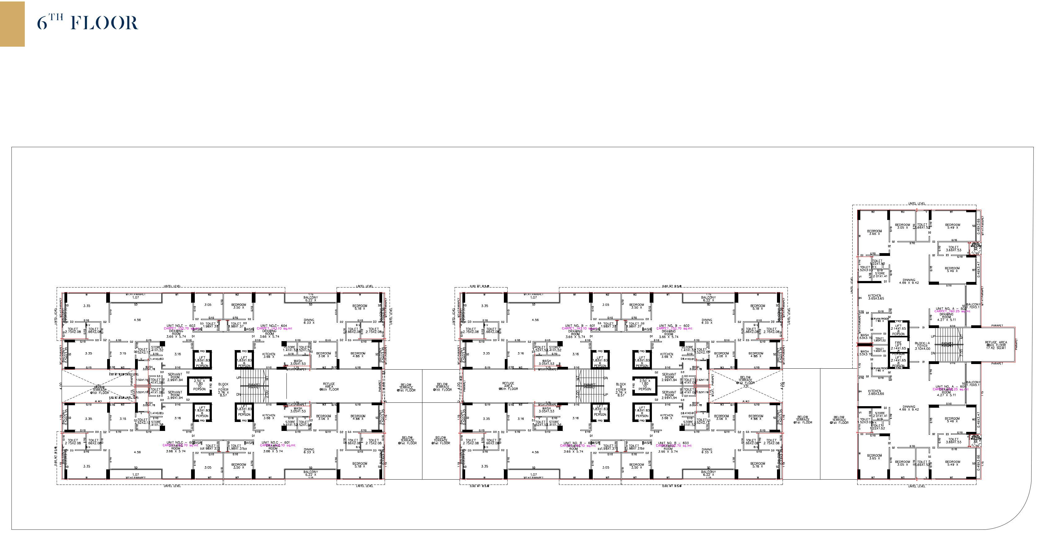 siddharth-vrundavan-phase-2 A, B, C Cluster Plan For 6th Floor