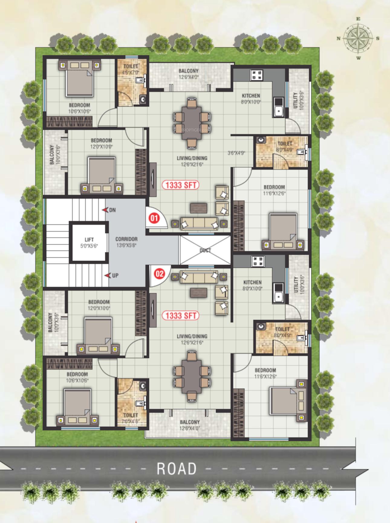 reyan Reyan Cluster Plan from 1st to 5th Floor