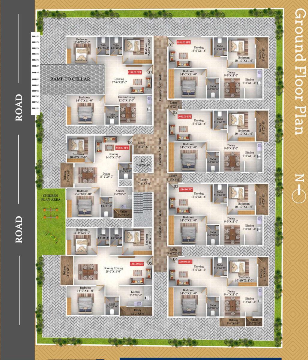 kamadhenu-enclave Kamadhenu Enclave Cluster Plan for ground Floor