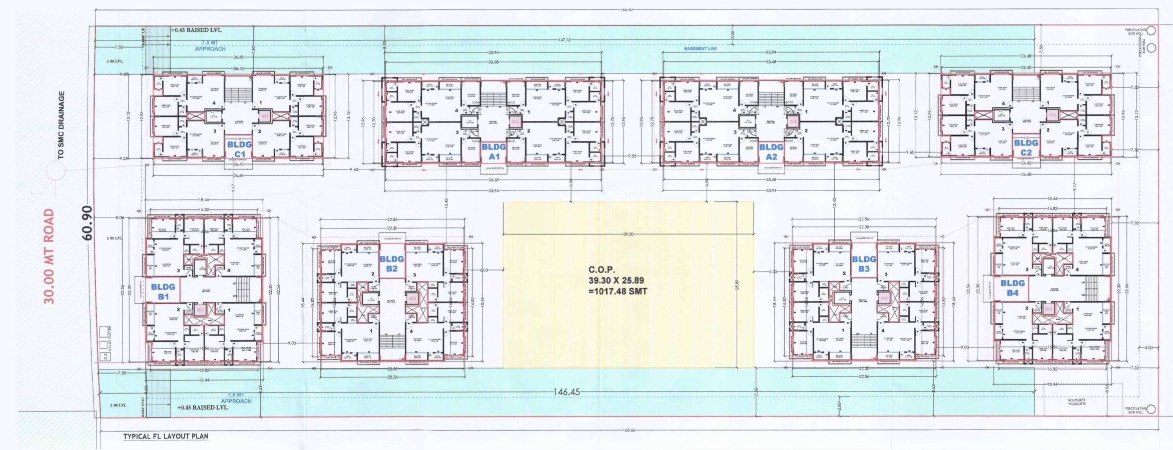 infinity-baug Block A1, , Block A2, Block B1, Block B2, Block B3, Block B4, Block C1, Block C2 Cluster Plan from ground to 14th Floor