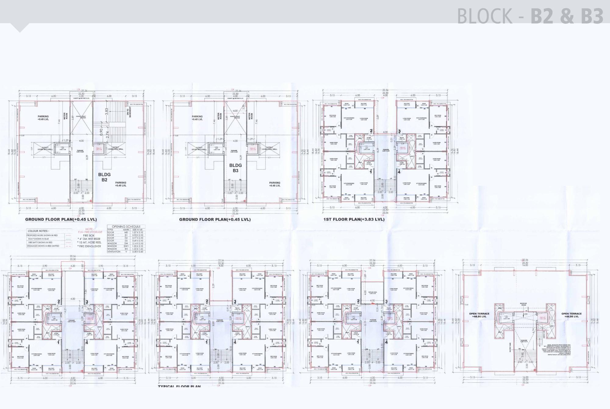 infinity-baug Block B2 And Block B3 Cluster Plan from ground to 14th Floor