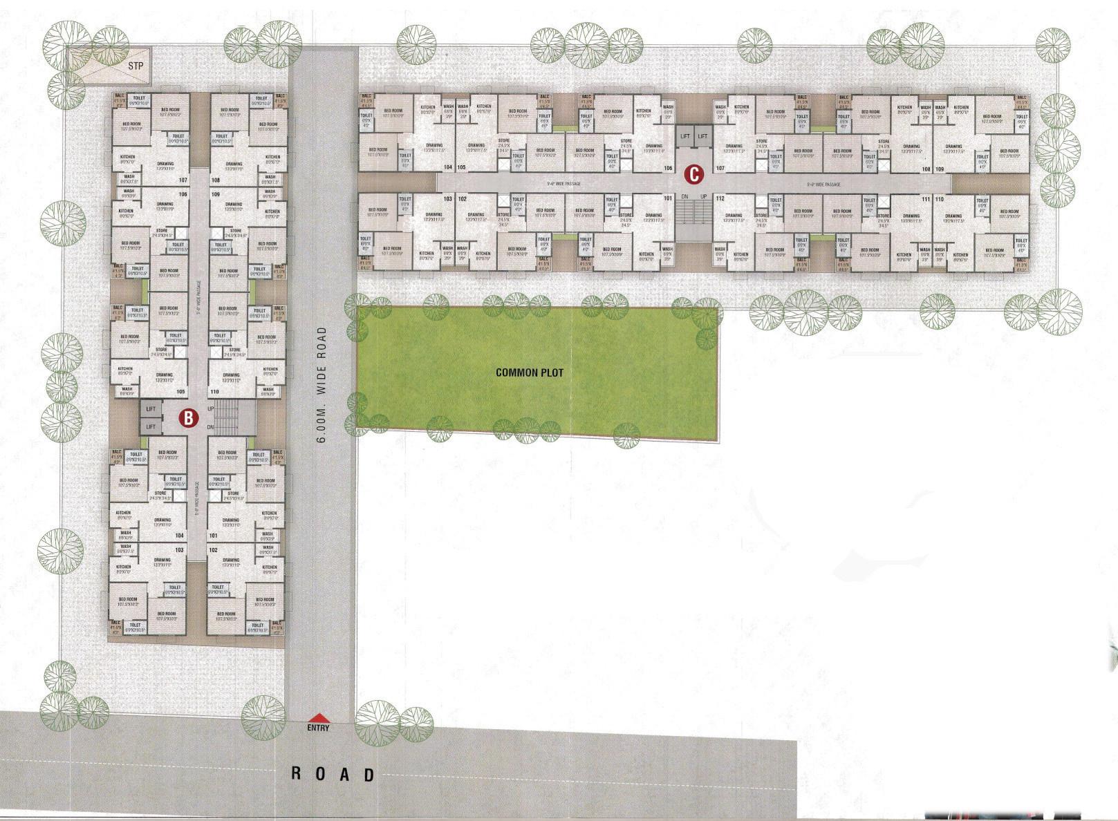 rangoli-residency-part-1 Block B And C Typical Cluster Plan
