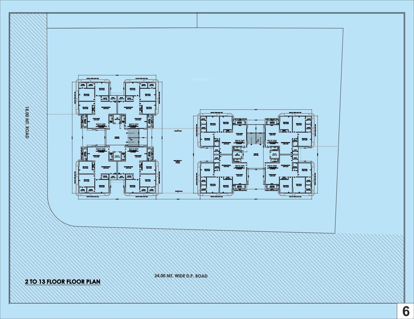 heights Block A And Block B Cluster Plan from 2nd to 13th Floor