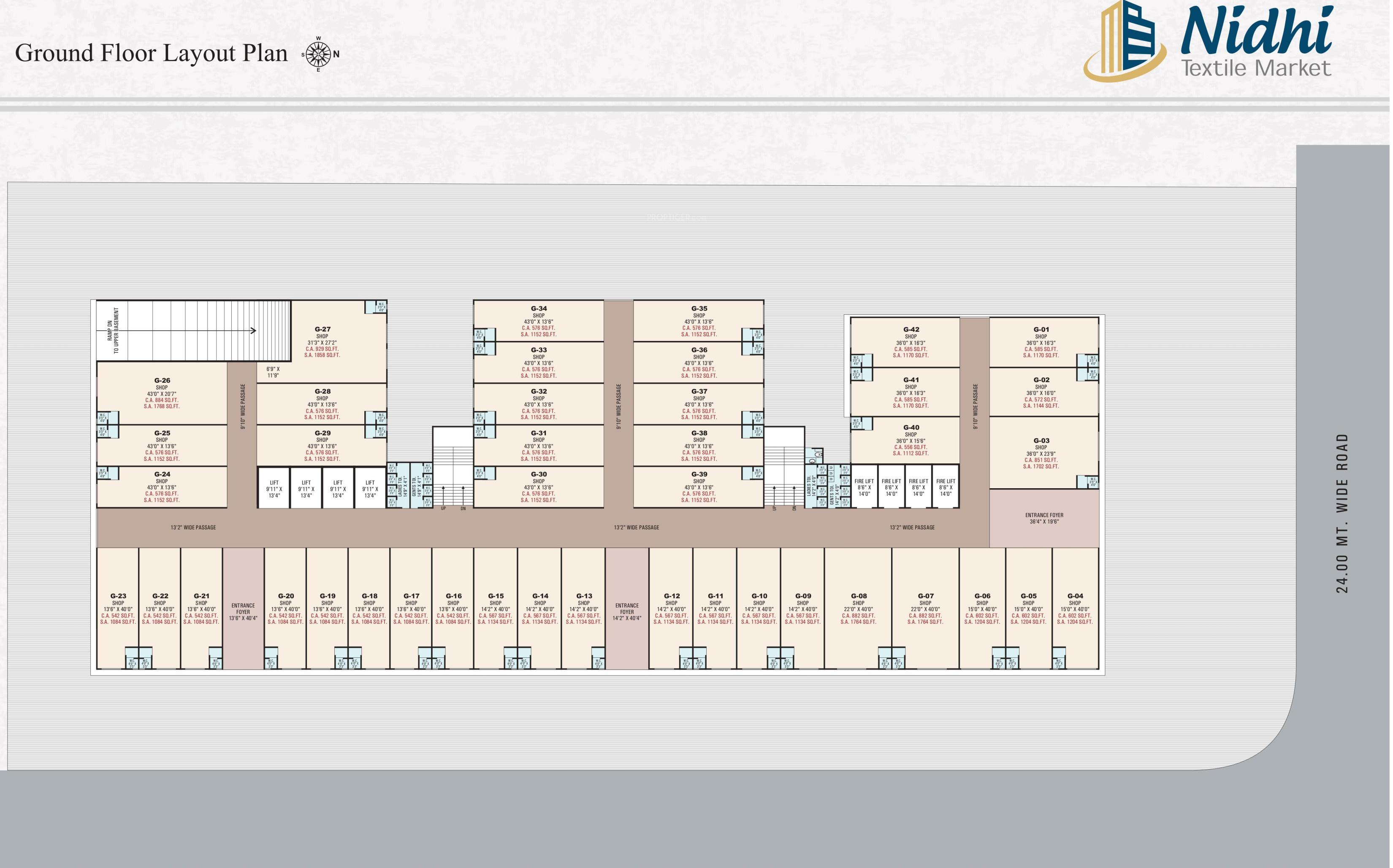 nidhi-textile-market 1 Cluster Plan For Ground Floor