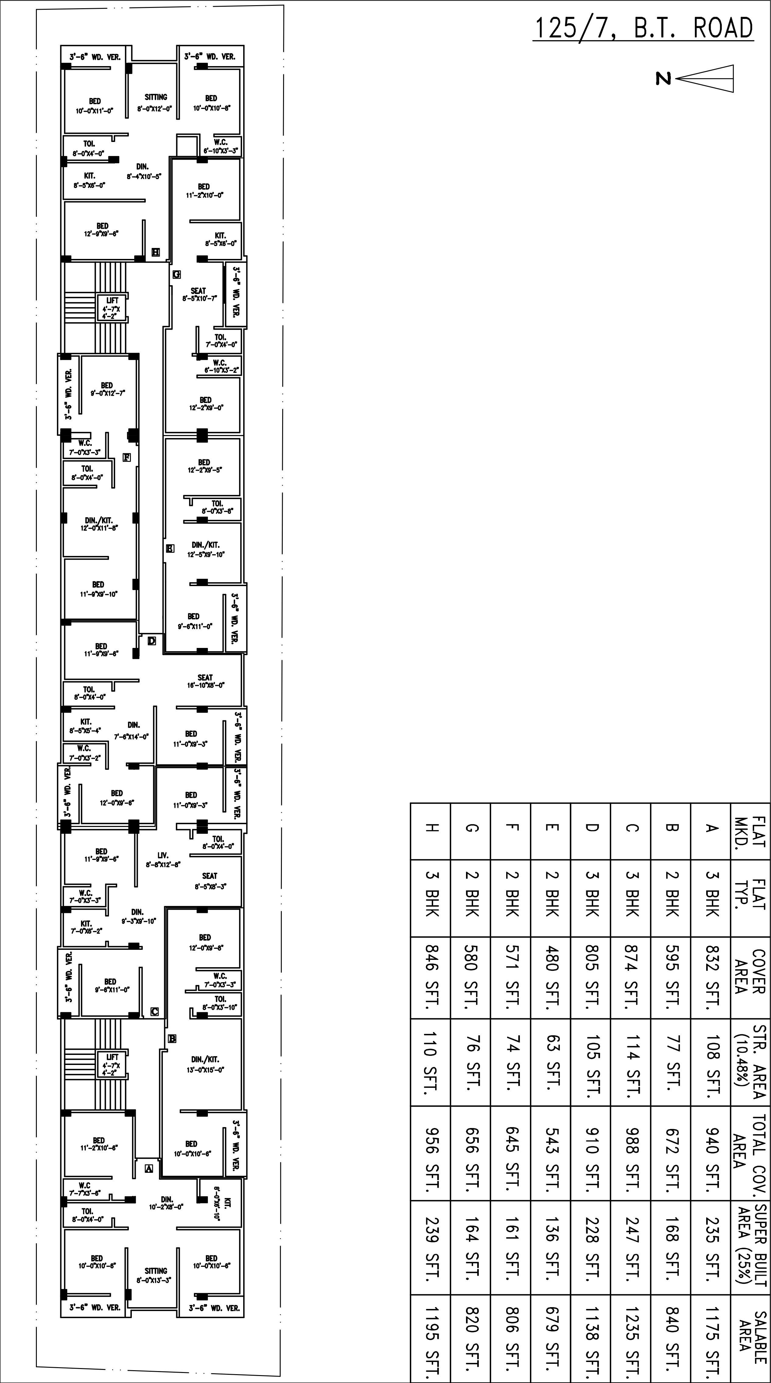 abasan-vi Community Cluster Plan for Typical Floor