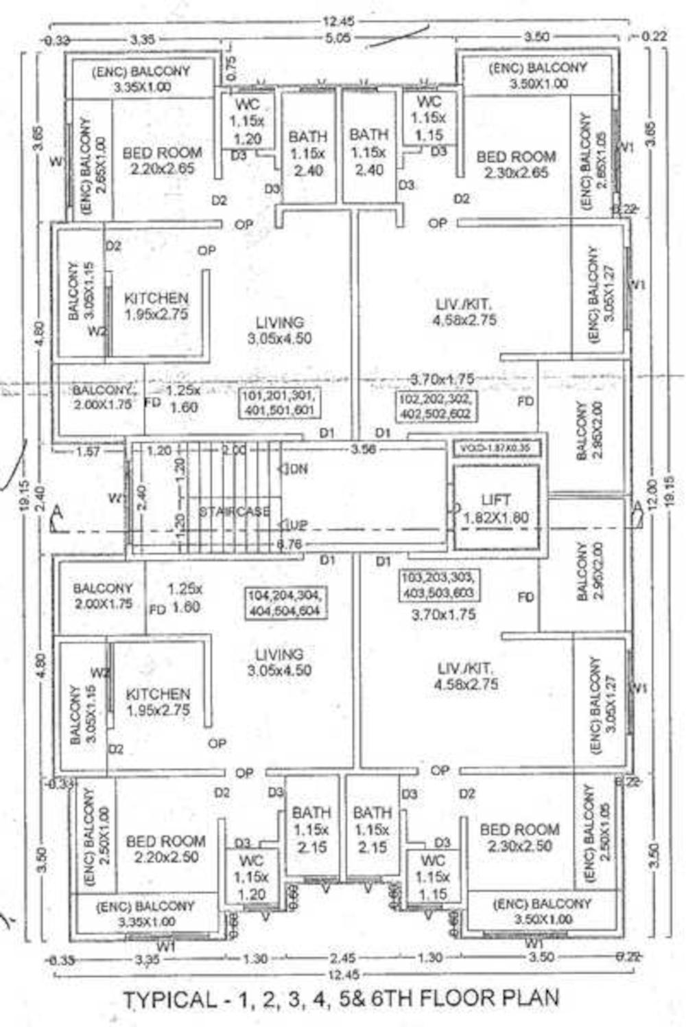 bramha-residency Bramha Residency Cluster Plan from 1st to 6th Floor