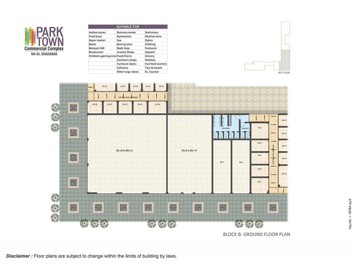 park-town-commercial-complex-phase-1-block-b Block B Cluster Plan for ground Floor