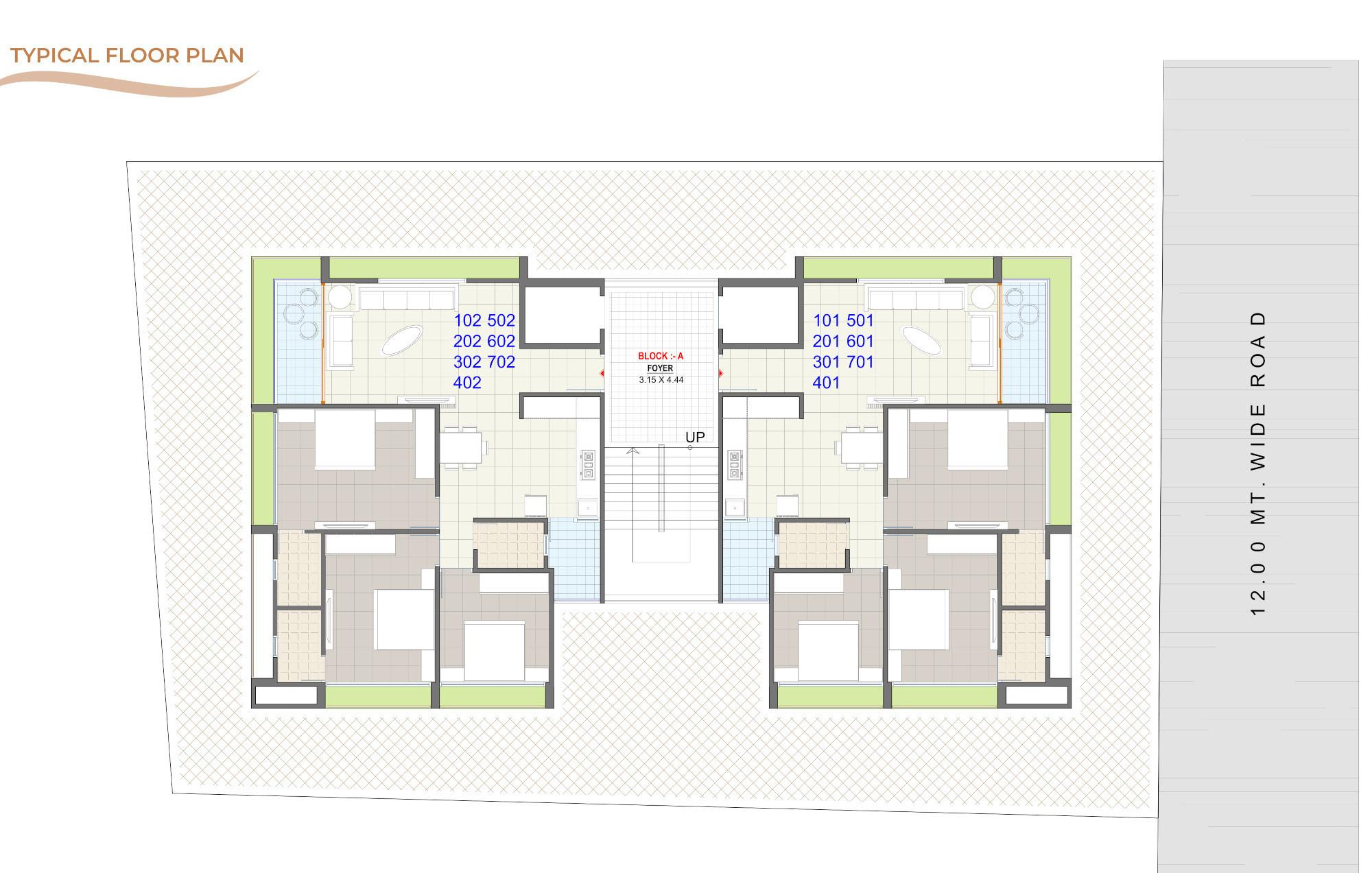 orbit-pravin Orbit Pravin Typical Floor Cluster Plan
