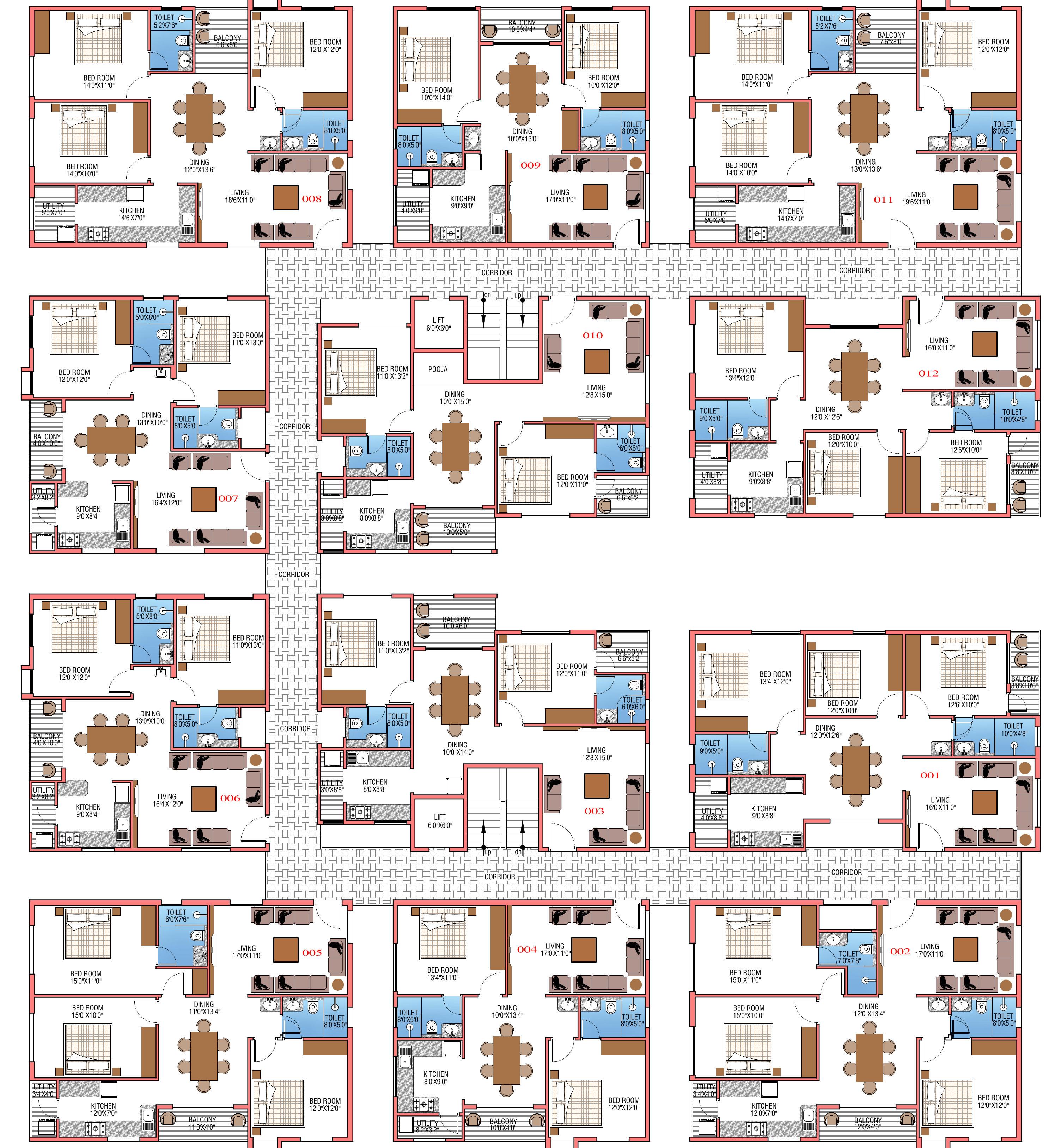 gardenia Gardenia Cluster Plan For Typical Floor Plan
