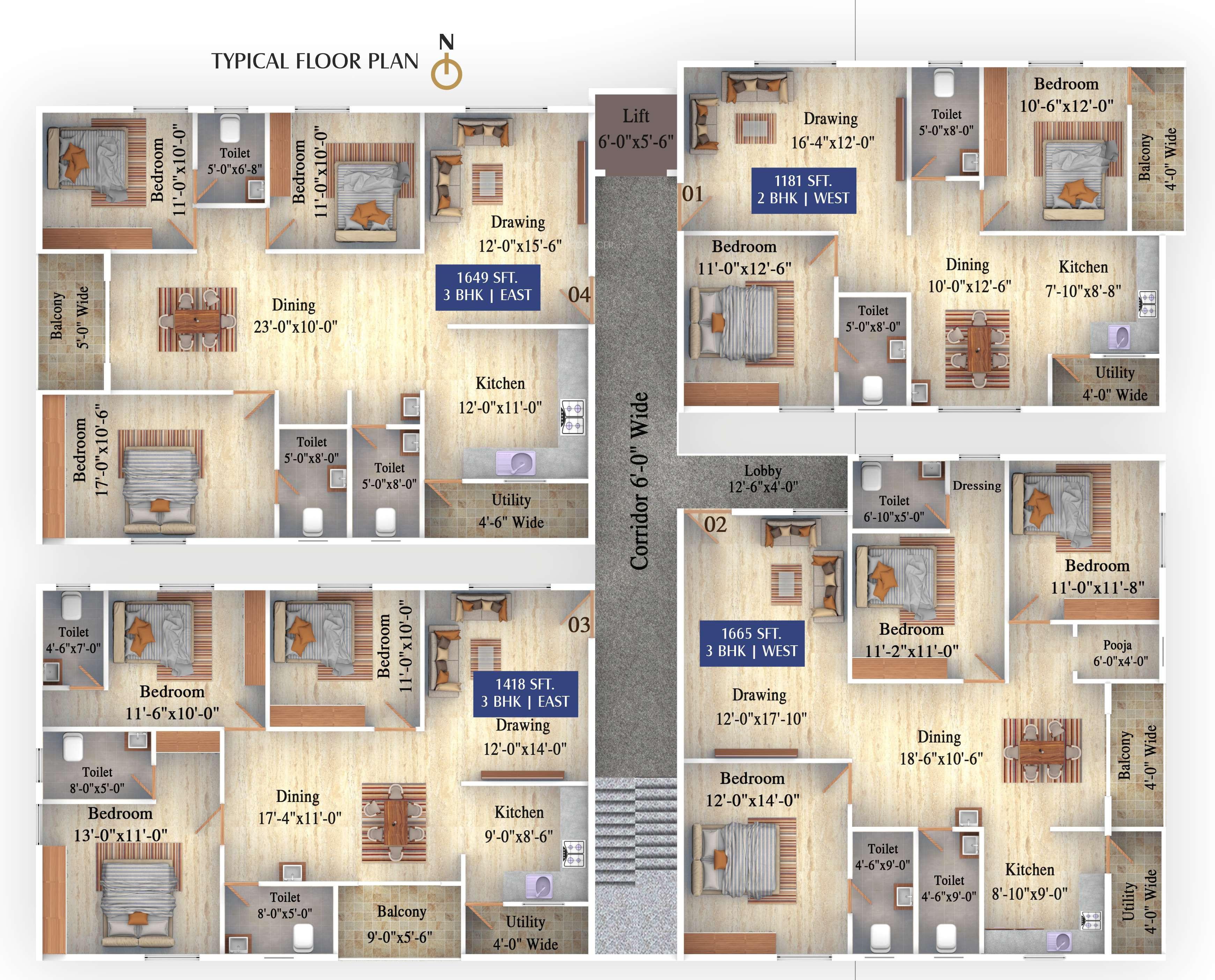 sri-bharath-elite Sri Bharath Elite Cluster Plan from 1st to 5th Floor