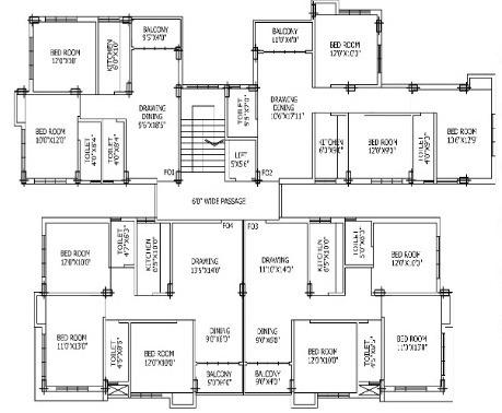 residency Residency Cluster Plan For Typical Floor Plan