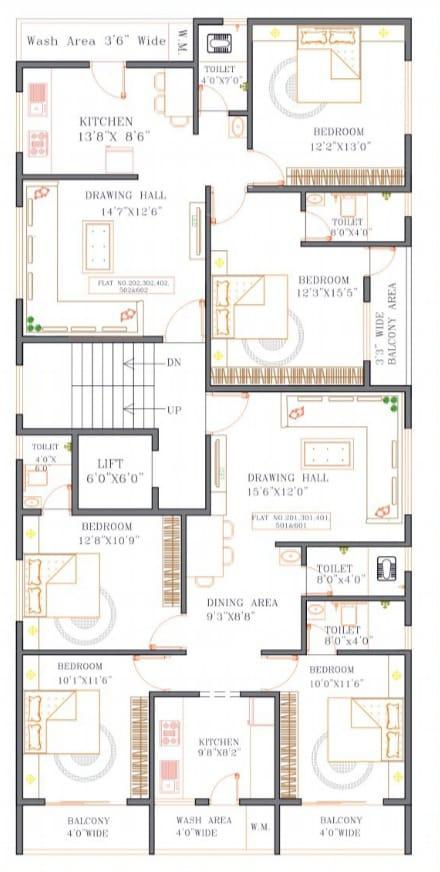 prime Prime Cluster Plan from 1st to 6th Floor