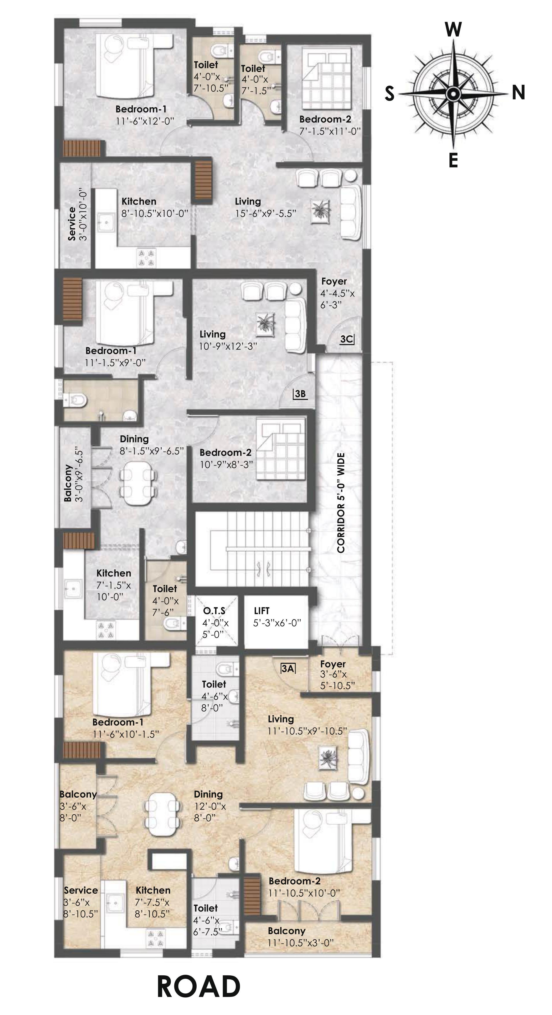 park-villa Park Villa Cluster Plan for 3rd Floor
