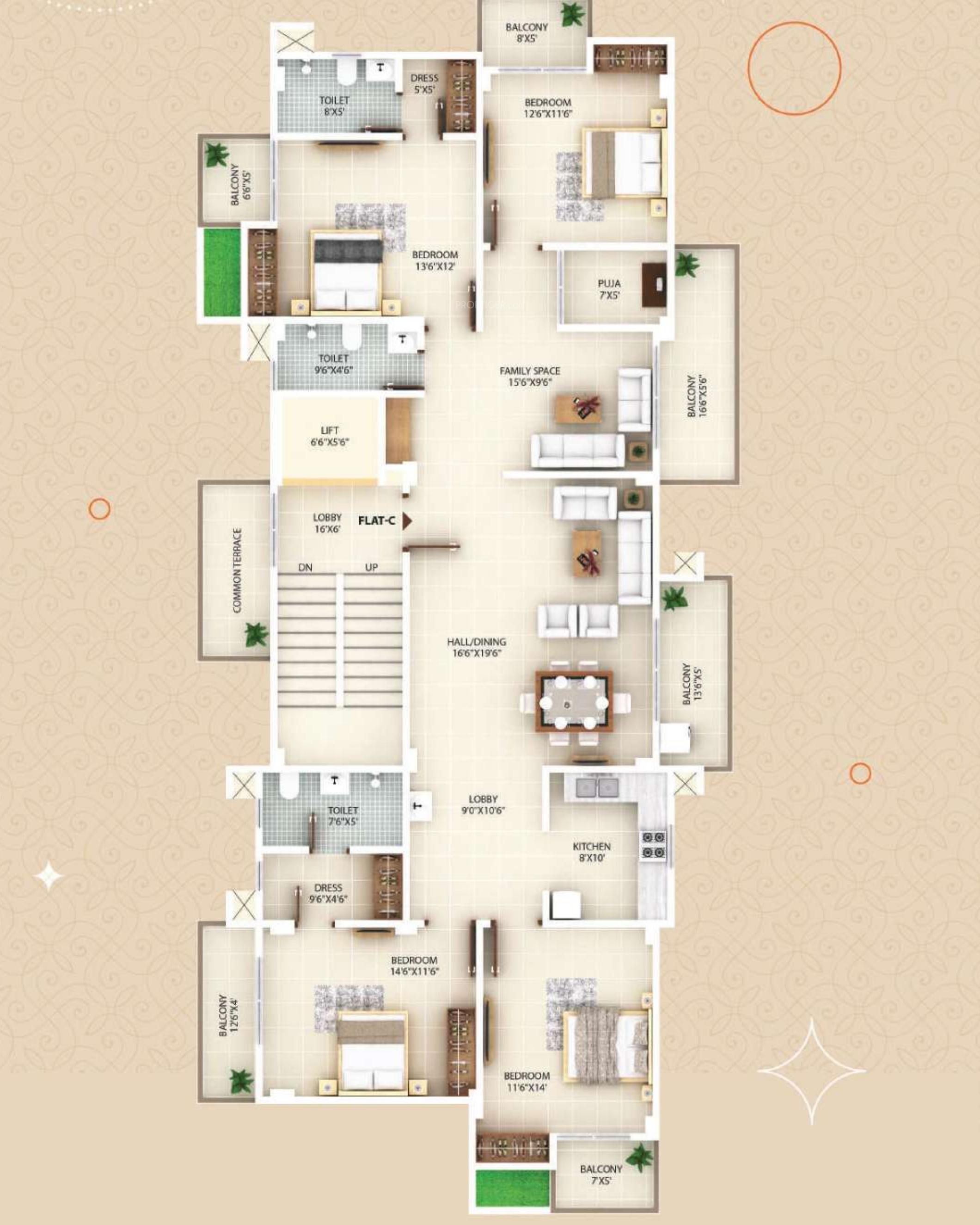 bishnu-elite Bishnu Elite Cluster Plan for 2nd & 4th Floor