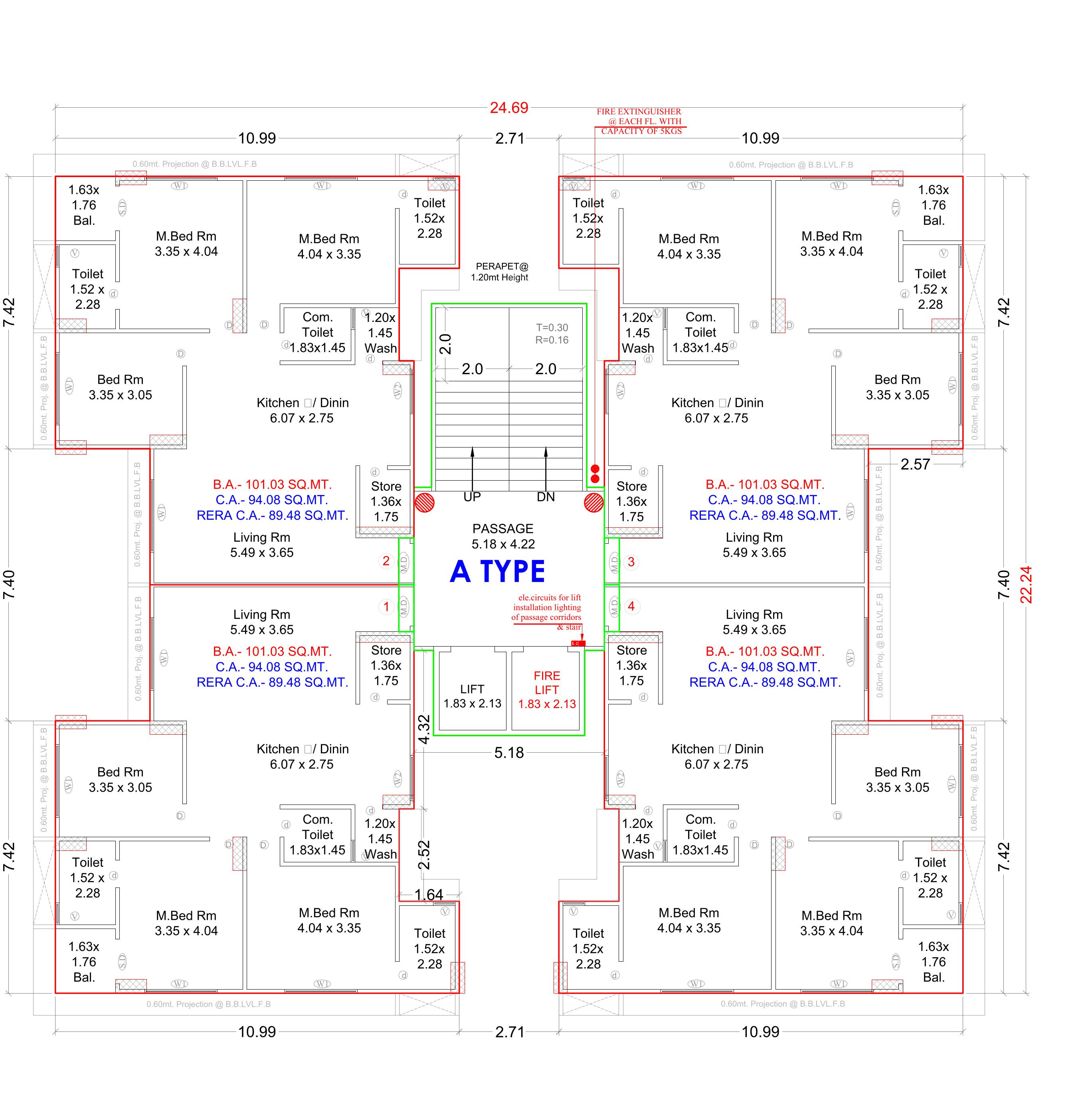 anjani-elegance Tower A Cluster Plan from 1st to 10th Floor