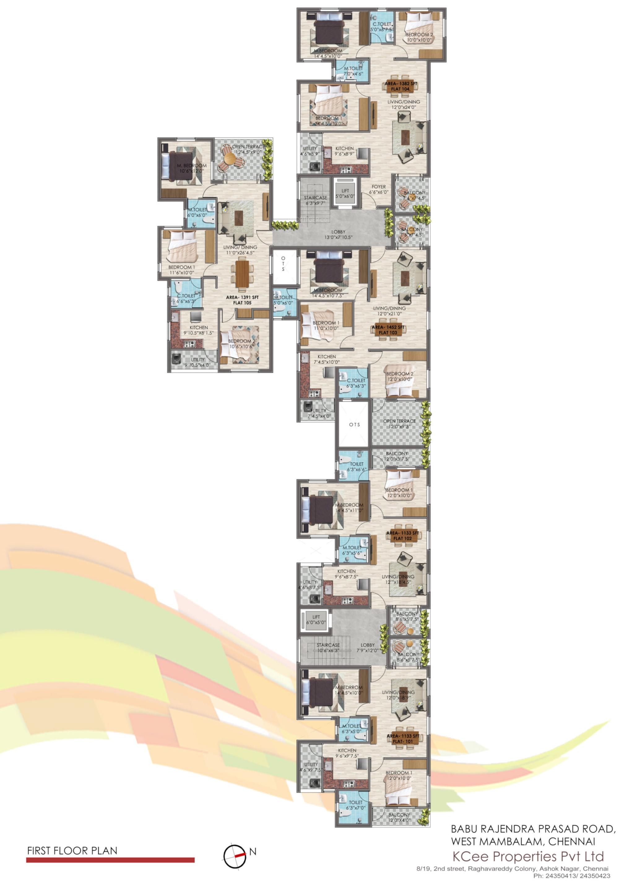 kcee-niveditham Block A Cluster Plan for 1st Floor