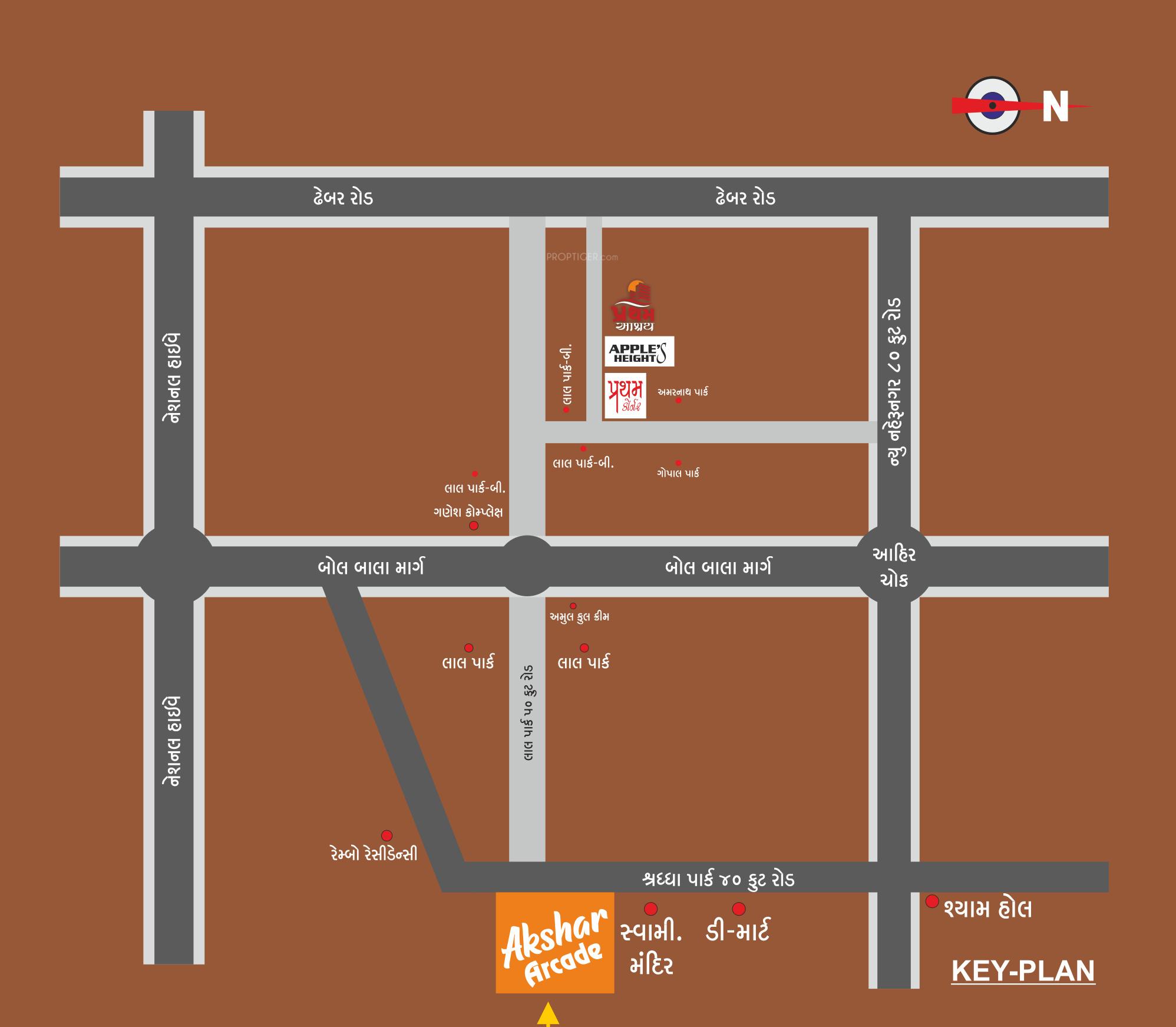 akshar-arcade Location Plan