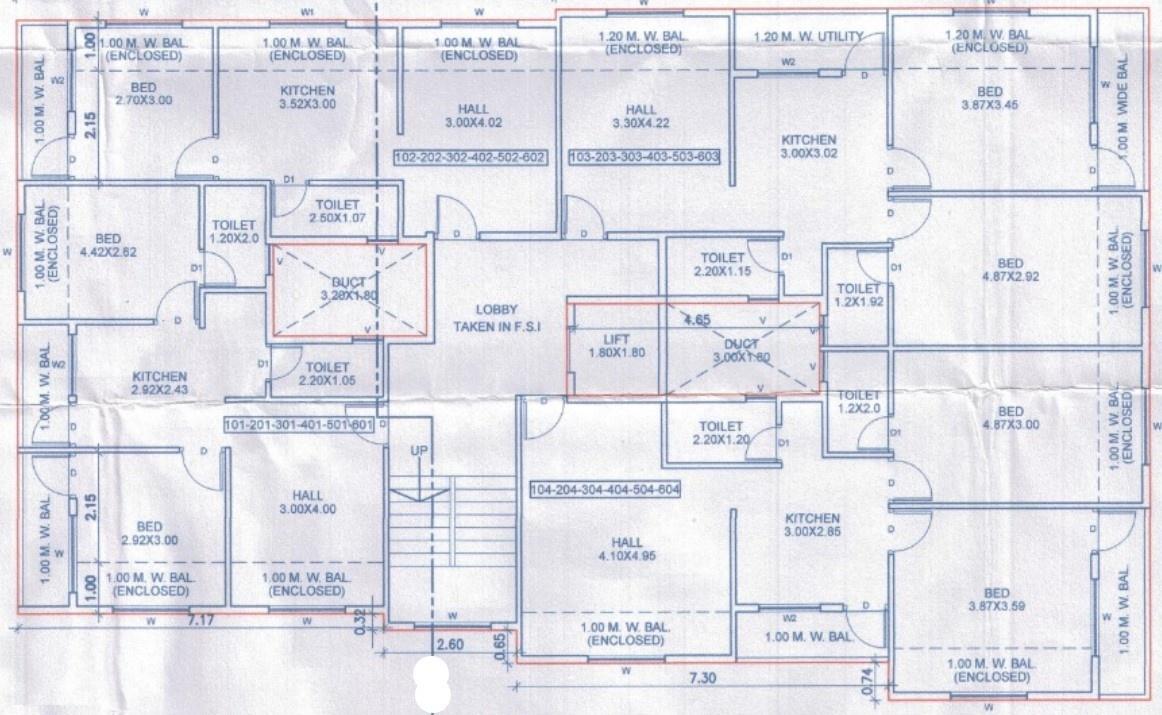 chandani-co-op-housing-society Cluster Plan from 1st to 6th Floor