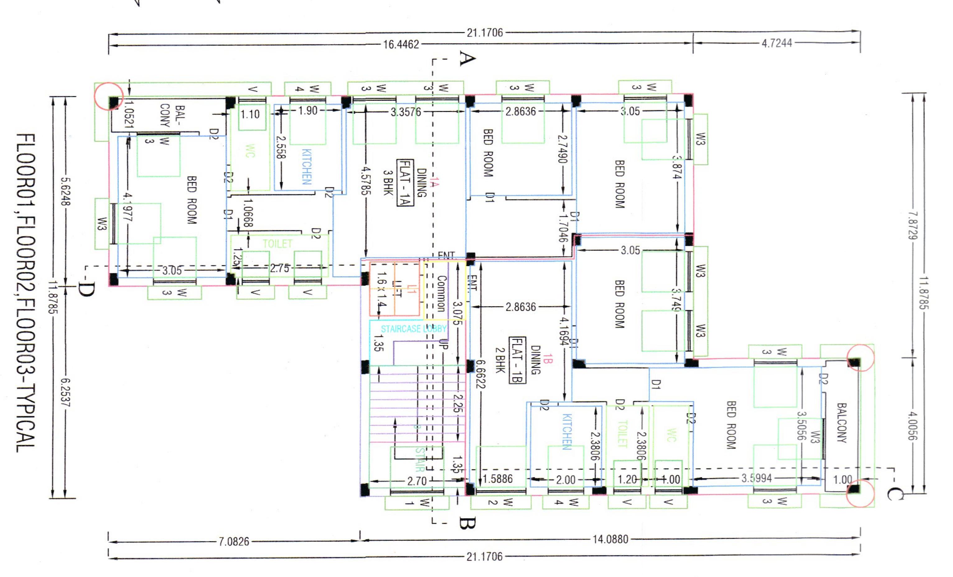 shivam-apartment Shivam Apartment Cluster Plan from 1st to 3rd Floor