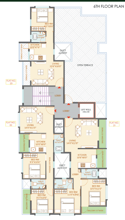 pritigandh B Orbit Pritigandh Cluster Plan for 6th Floor