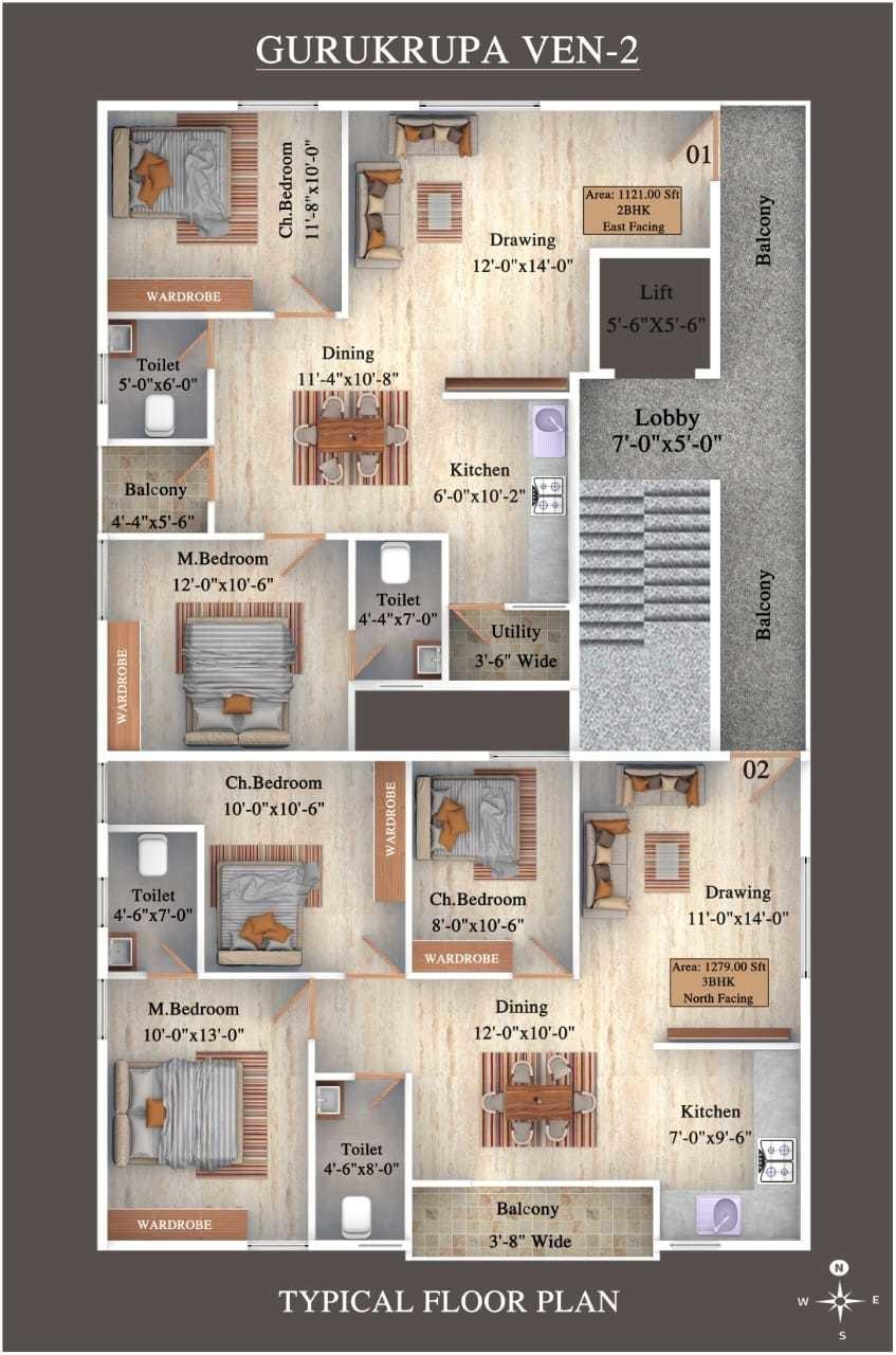 lotus Lotus Cluster Plan from 1st to 5th Floor