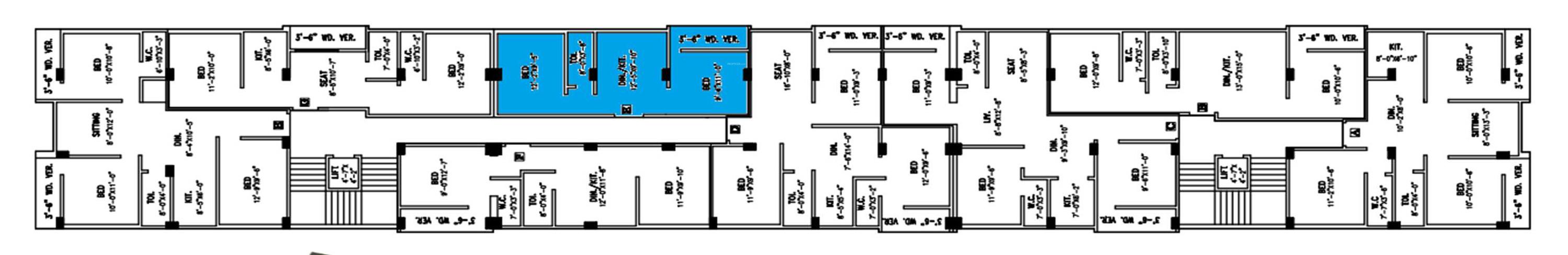 apartment Apartment Cluster Plan from 1st to 5th Floor