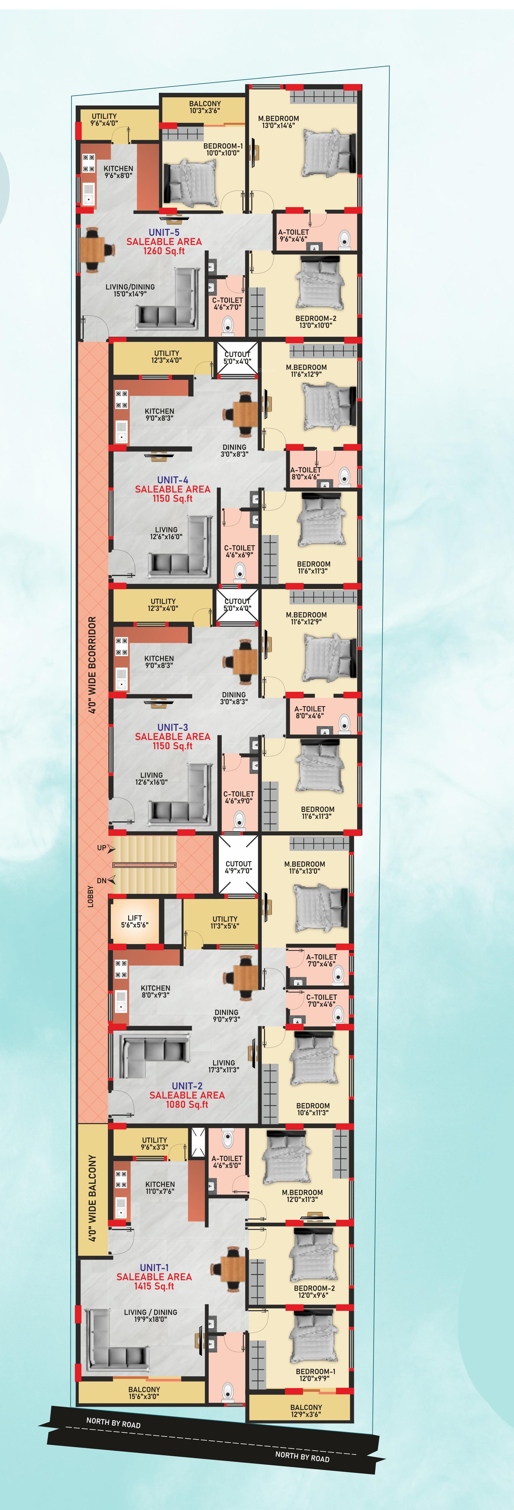 akshaya-nidhi Akshaya Nidhi Cluster Plan from 1st to 5th Floor