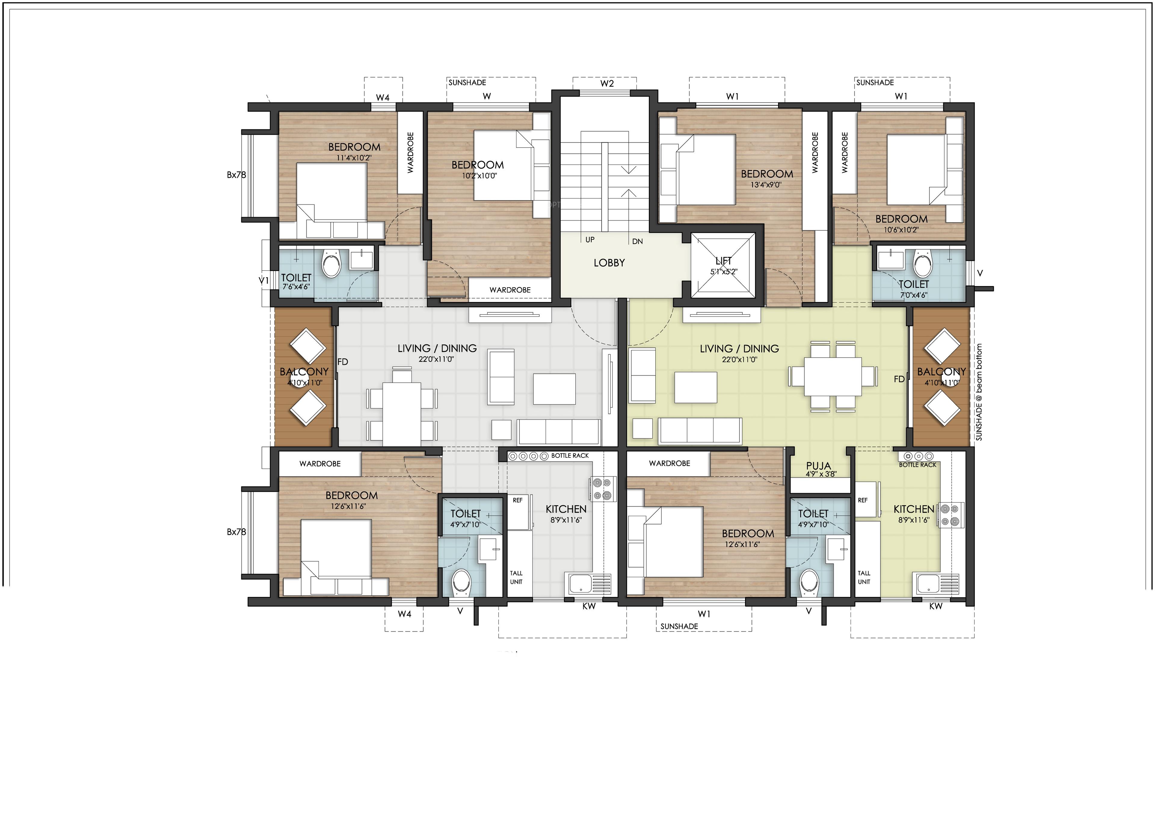 harmony Indus Harmony Cluster Plan for Typical Floor