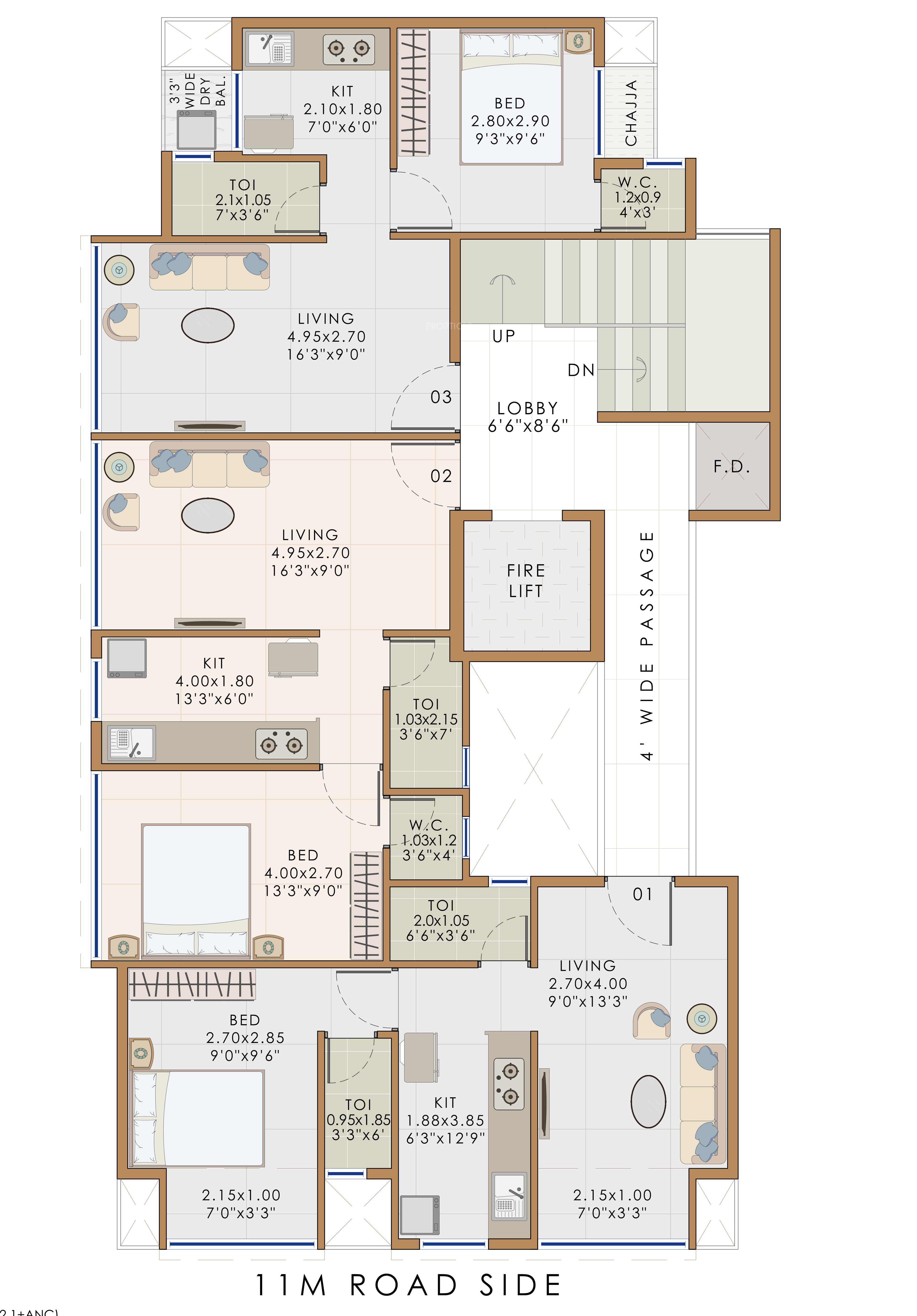 topaz Sarang Topaz Cluster Plan from 1st to 4th Floor