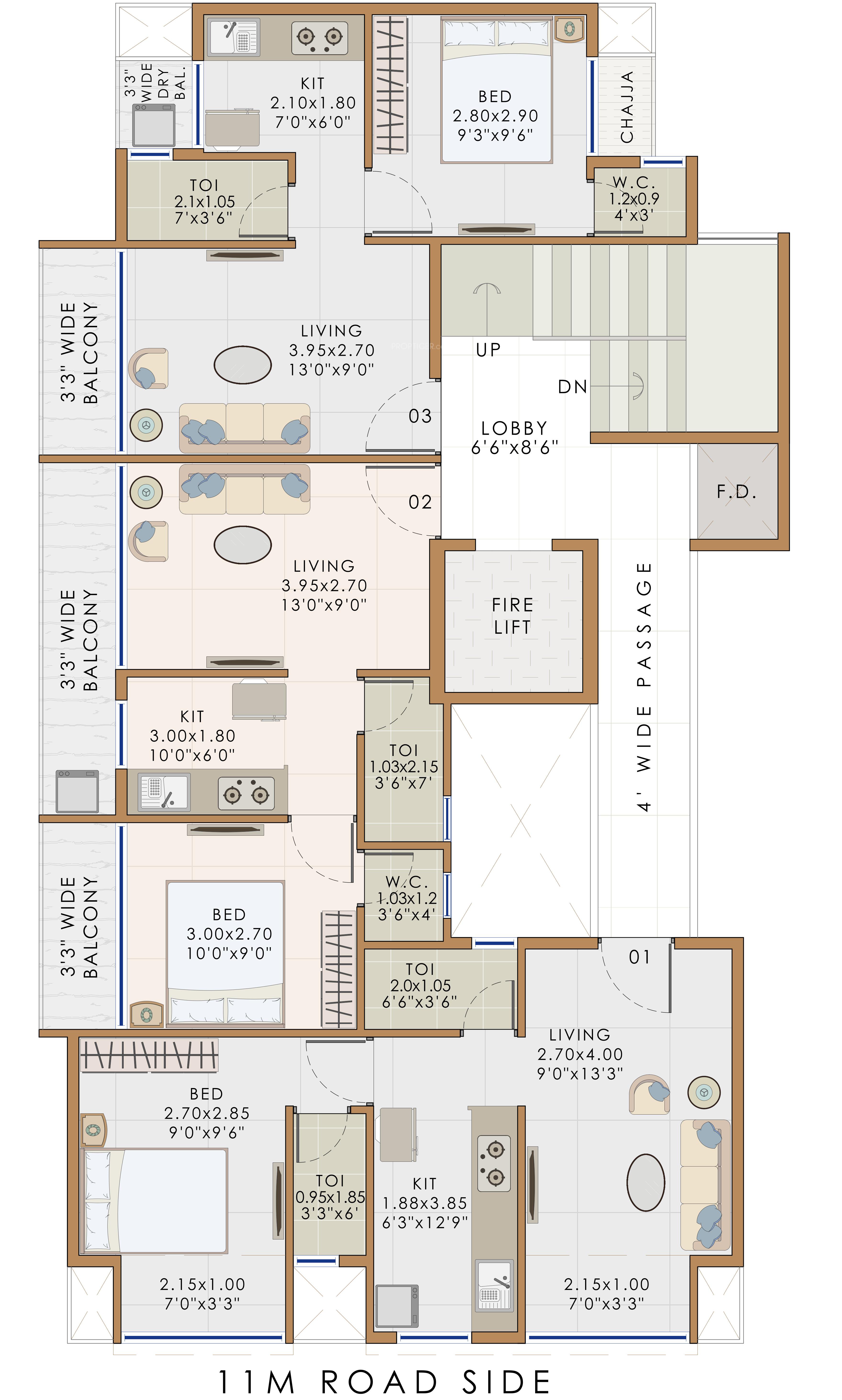 topaz Sarang Topaz Cluster Plan from 5th to 7th Floor