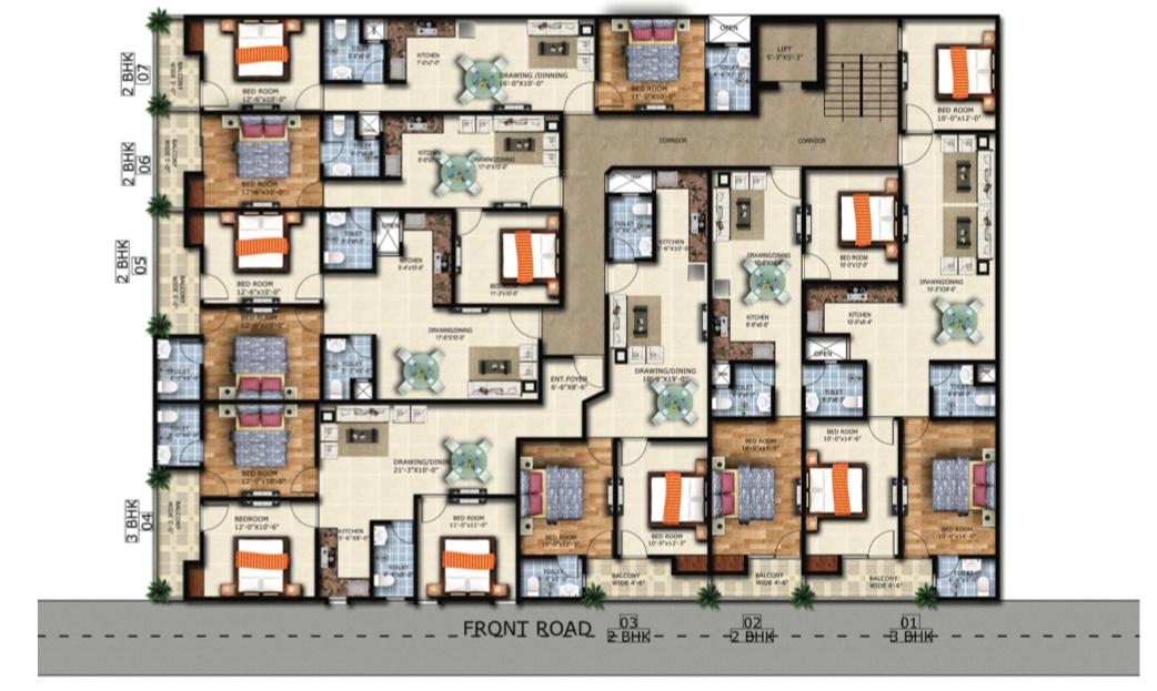 shivaan-heights Shivaan Heights Cluster Plan from 1st to 5th Floor
