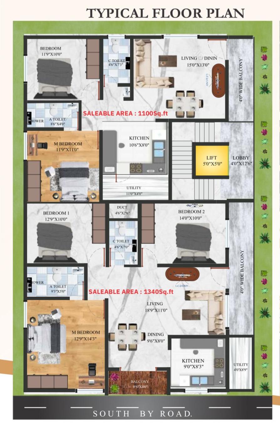 prakruthi-comforts Prakruthi Comforts Cluster Plan for typical Floor