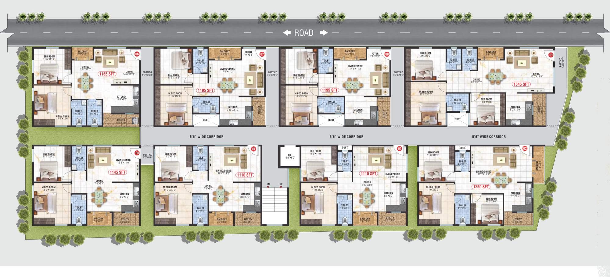 sreekrishna-nilayam Sreekrishna Nilayam Cluster Plan from 1st to 5th Floor